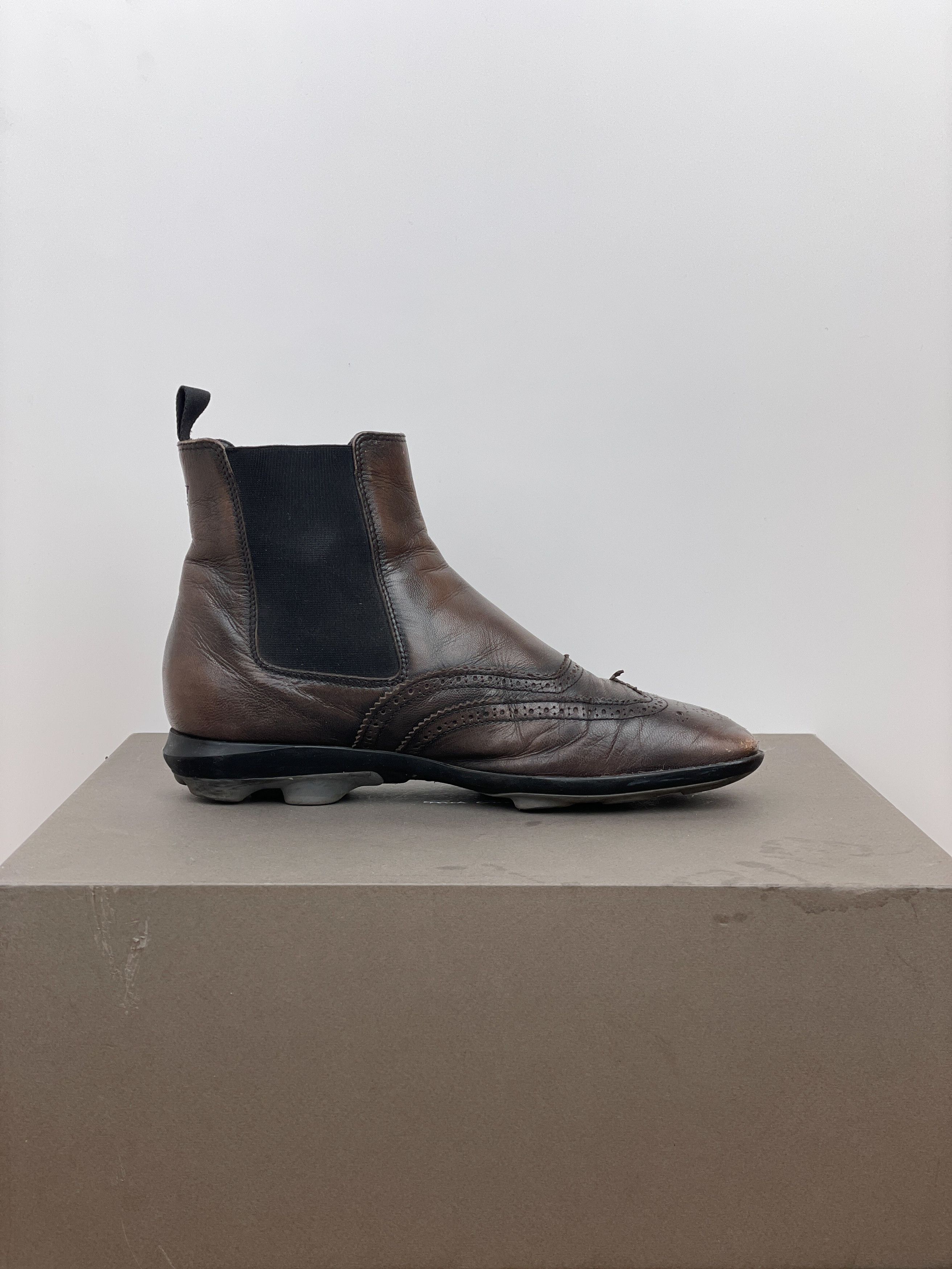 Miu Miu SS99 Square-Toe Spike-Sole Brogue Chelsea Boots Size US 7 / EU 40 - 4 Thumbnail