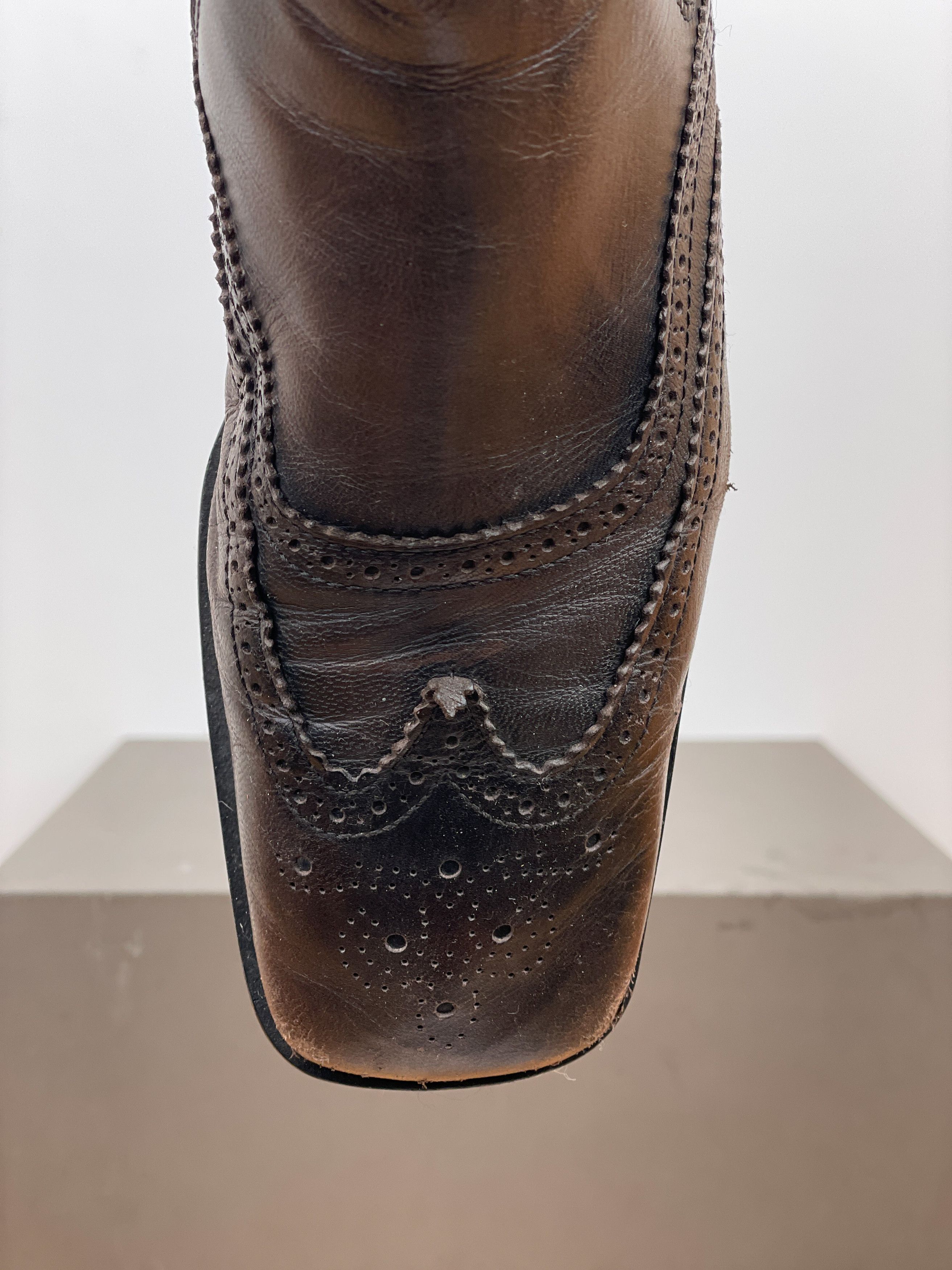 Miu Miu SS99 Square-Toe Spike-Sole Brogue Chelsea Boots Size US 7 / EU 40 - 7 Thumbnail