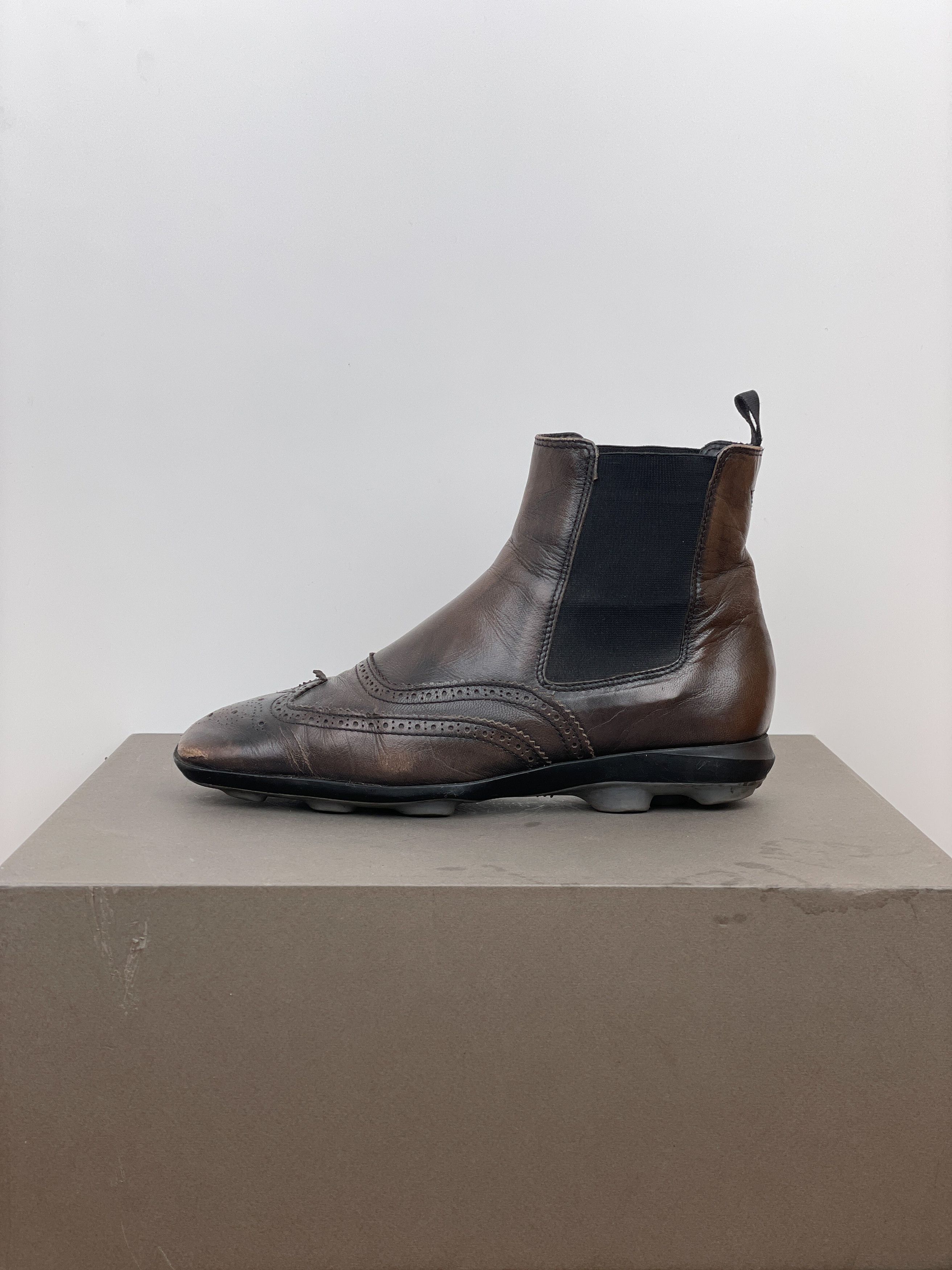 Miu Miu SS99 Square-Toe Spike-Sole Brogue Chelsea Boots Size US 7 / EU 40 - 3 Thumbnail