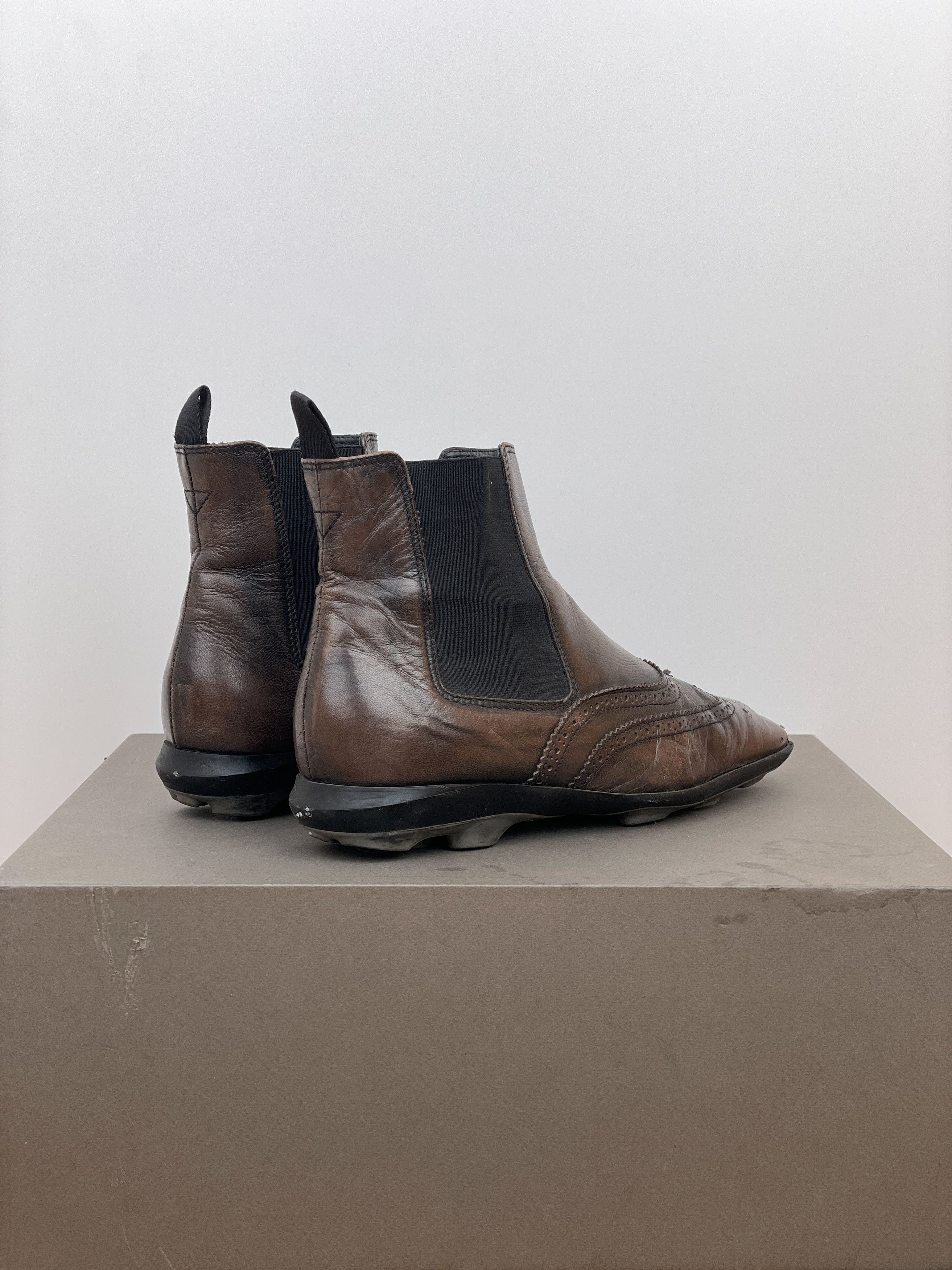 Miu Miu SS99 Square-Toe Spike-Sole Brogue Chelsea Boots Size US 7 / EU 40 - 2 Thumbnail