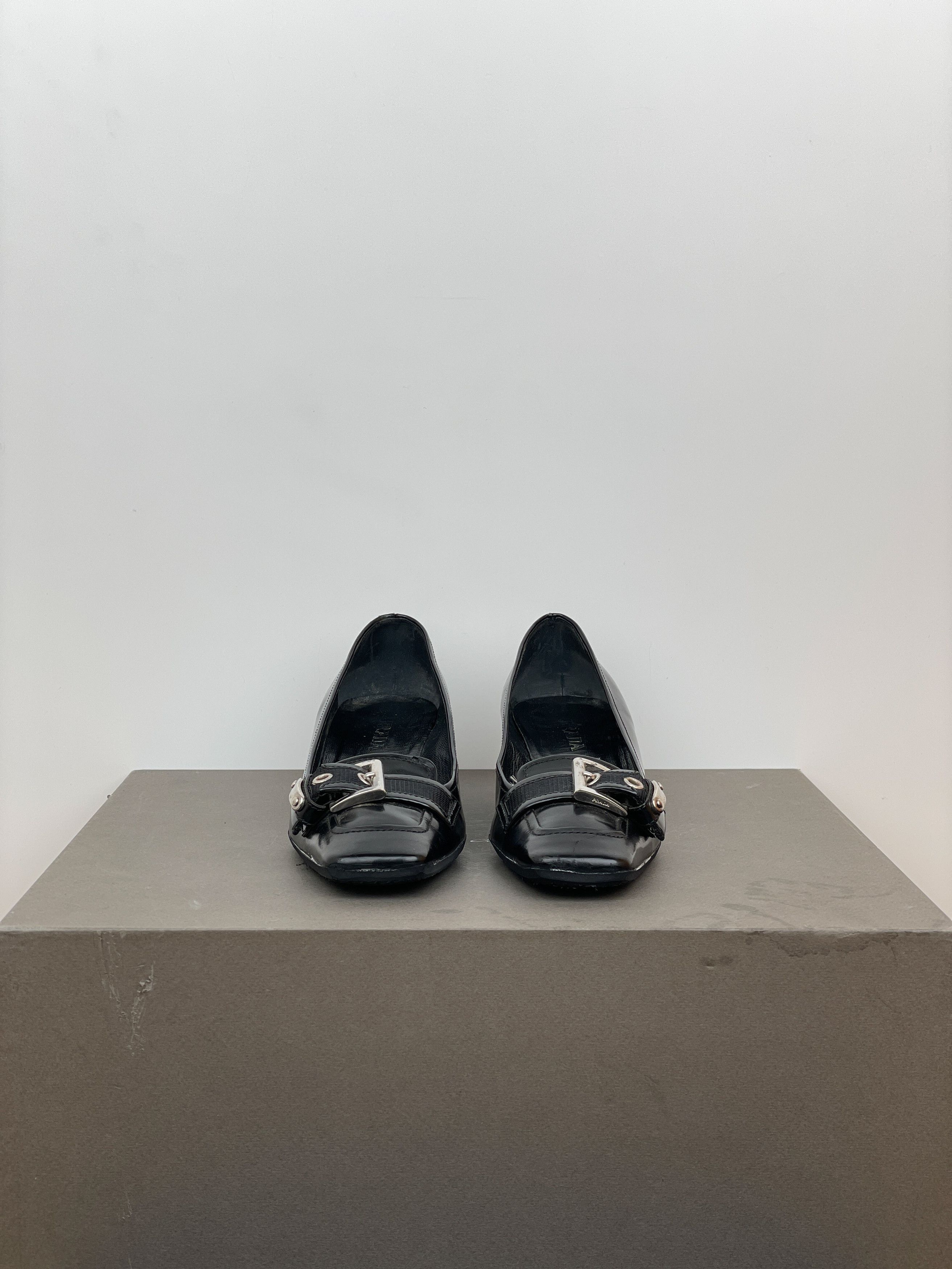 Prada 2000s Square Toe Buckle-Strap Pump Kitten Heels Size US 6 / IT 36 - 5 Thumbnail