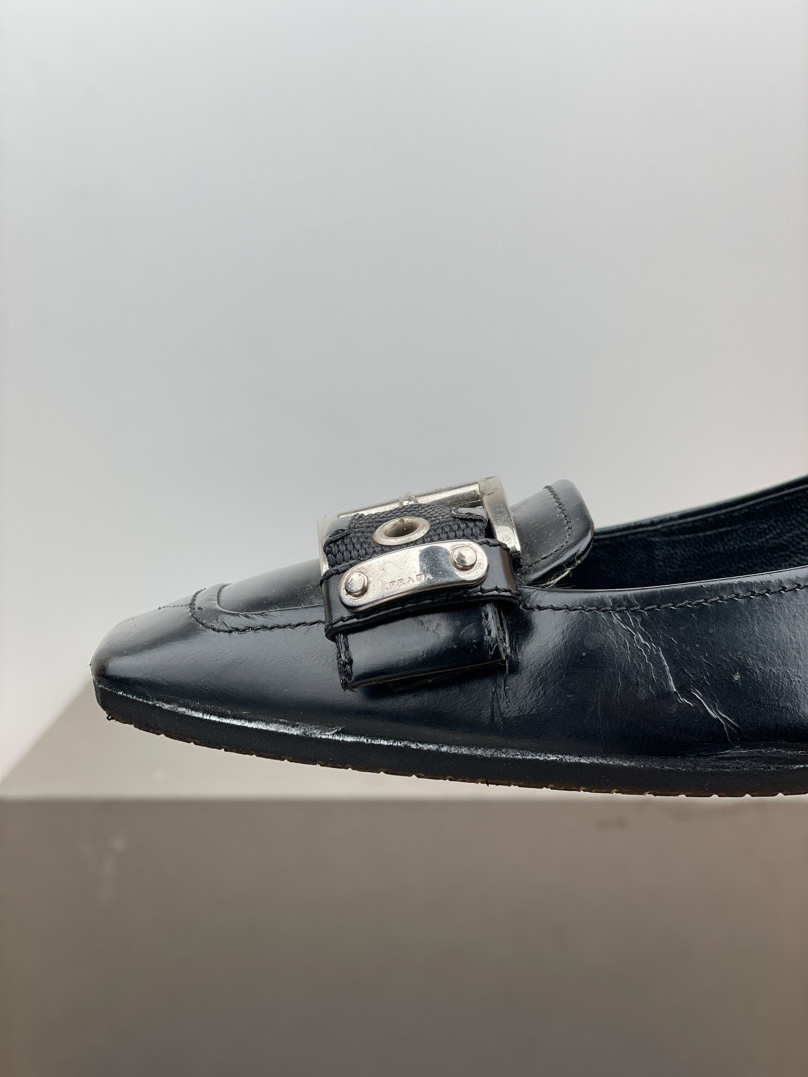 Prada 2000s Square Toe Buckle-Strap Pump Kitten Heels Size US 6 / IT 36 - 8 Thumbnail