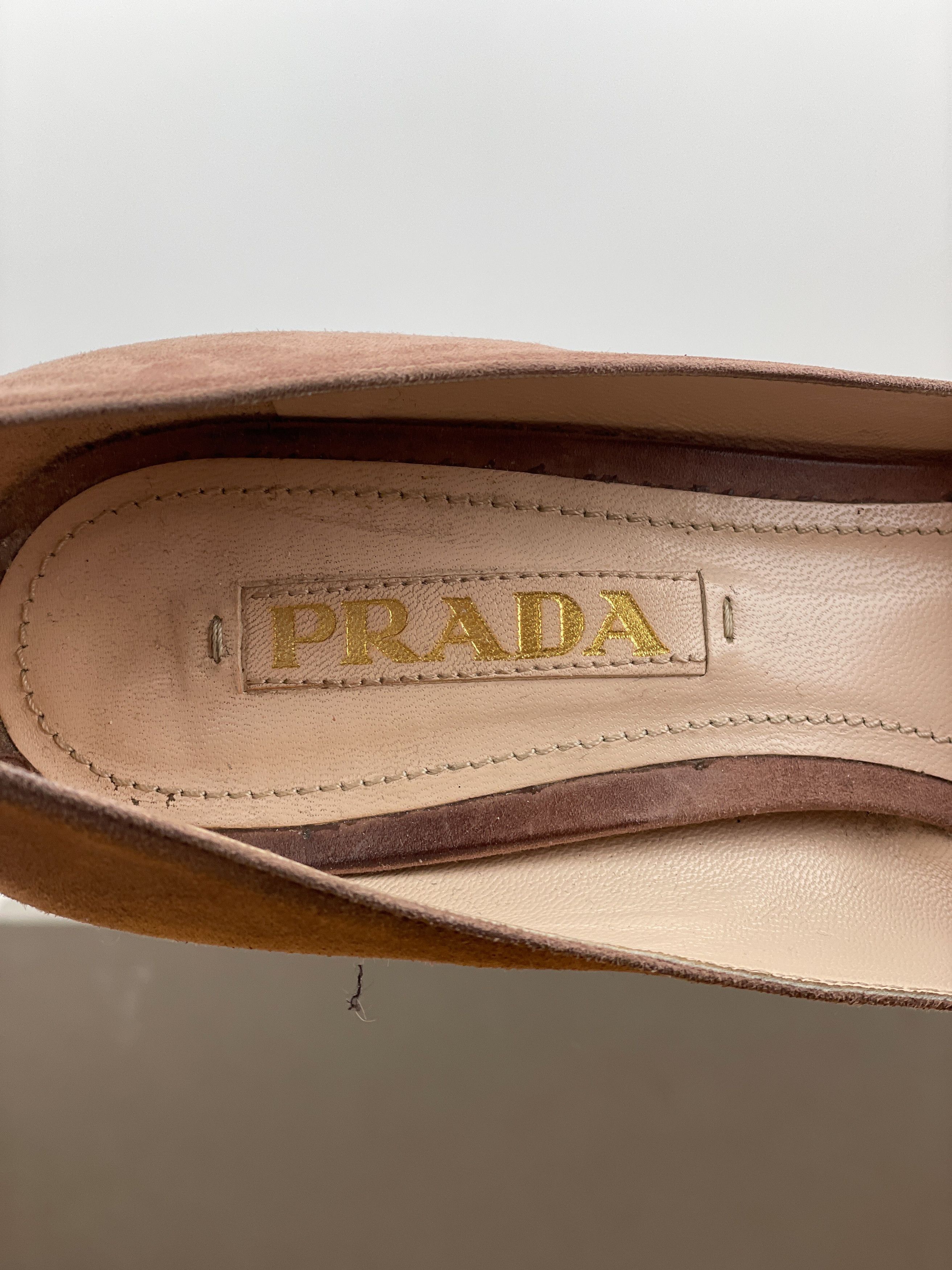 Prada 2000s Suede Large Clasp Ballet Pump Heels Size US 7 / IT 37 - 8 Thumbnail