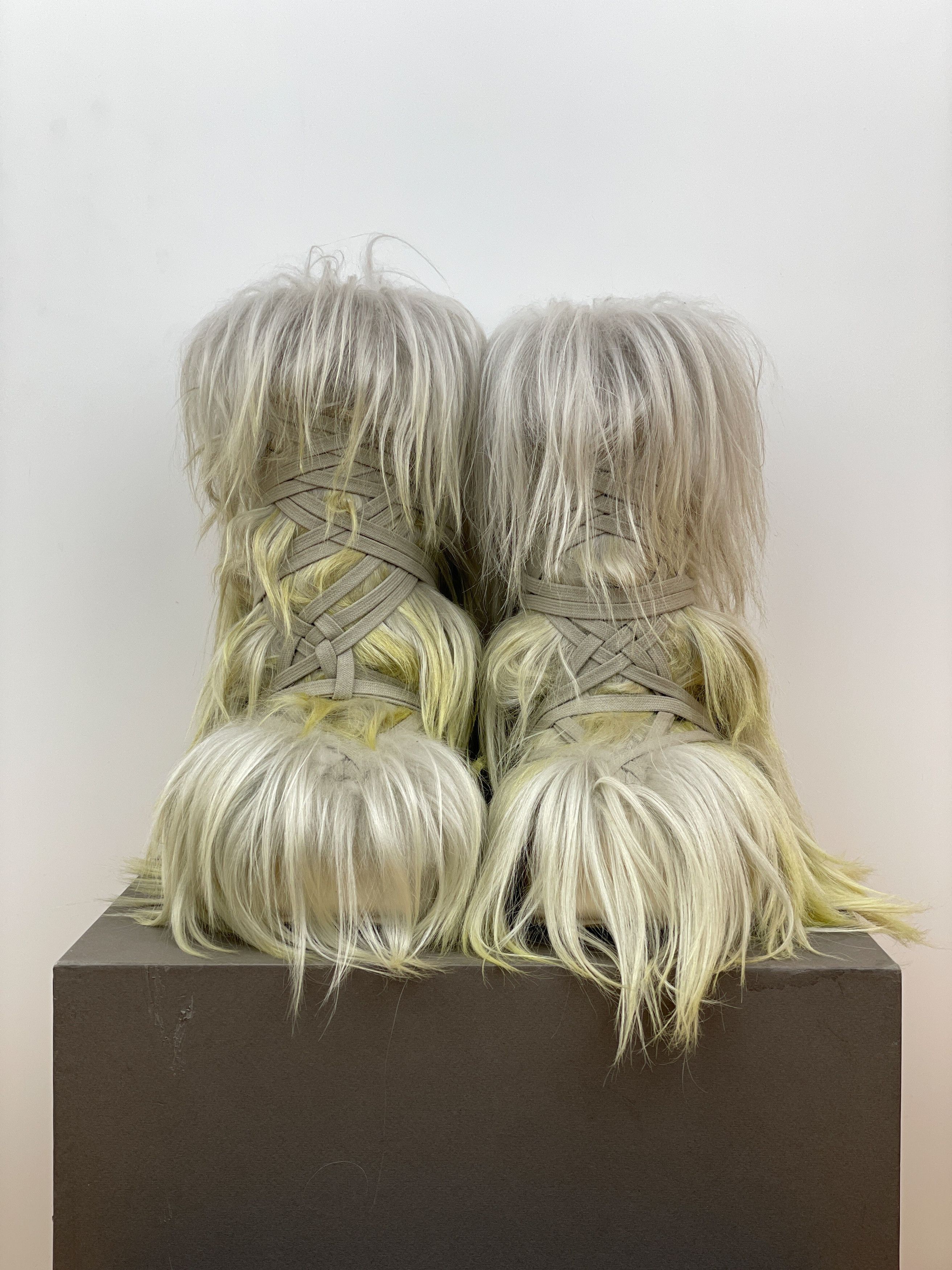Moncler Rick Owens x AW23 'Luxor' Big Rock Fur Boots Size US 7 / IT 37 - 5 Thumbnail