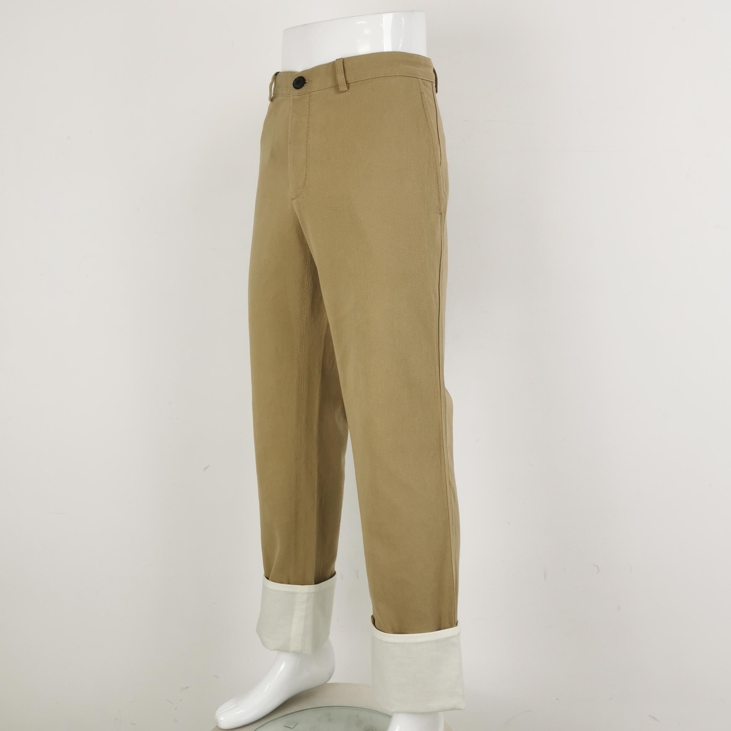 Loewe Loewe Contrast Cuff Cotton Straight-Leg Pants Size 50 Size US 34 / EU 50 - 2 Thumbnail