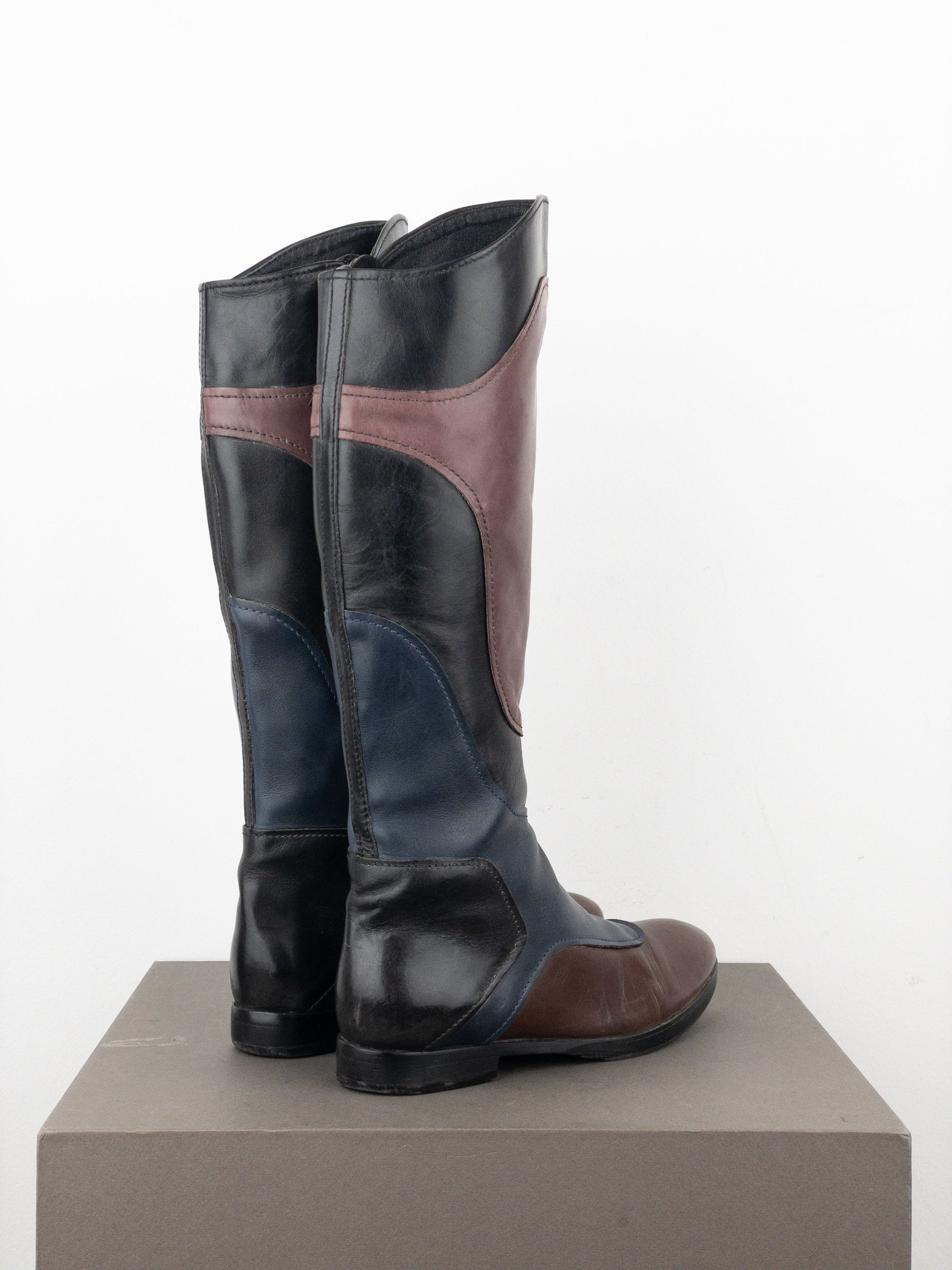 Miu Miu AW08 Knee-High Biker Riding Boots Size US 5 / IT 35 - 2 Thumbnail