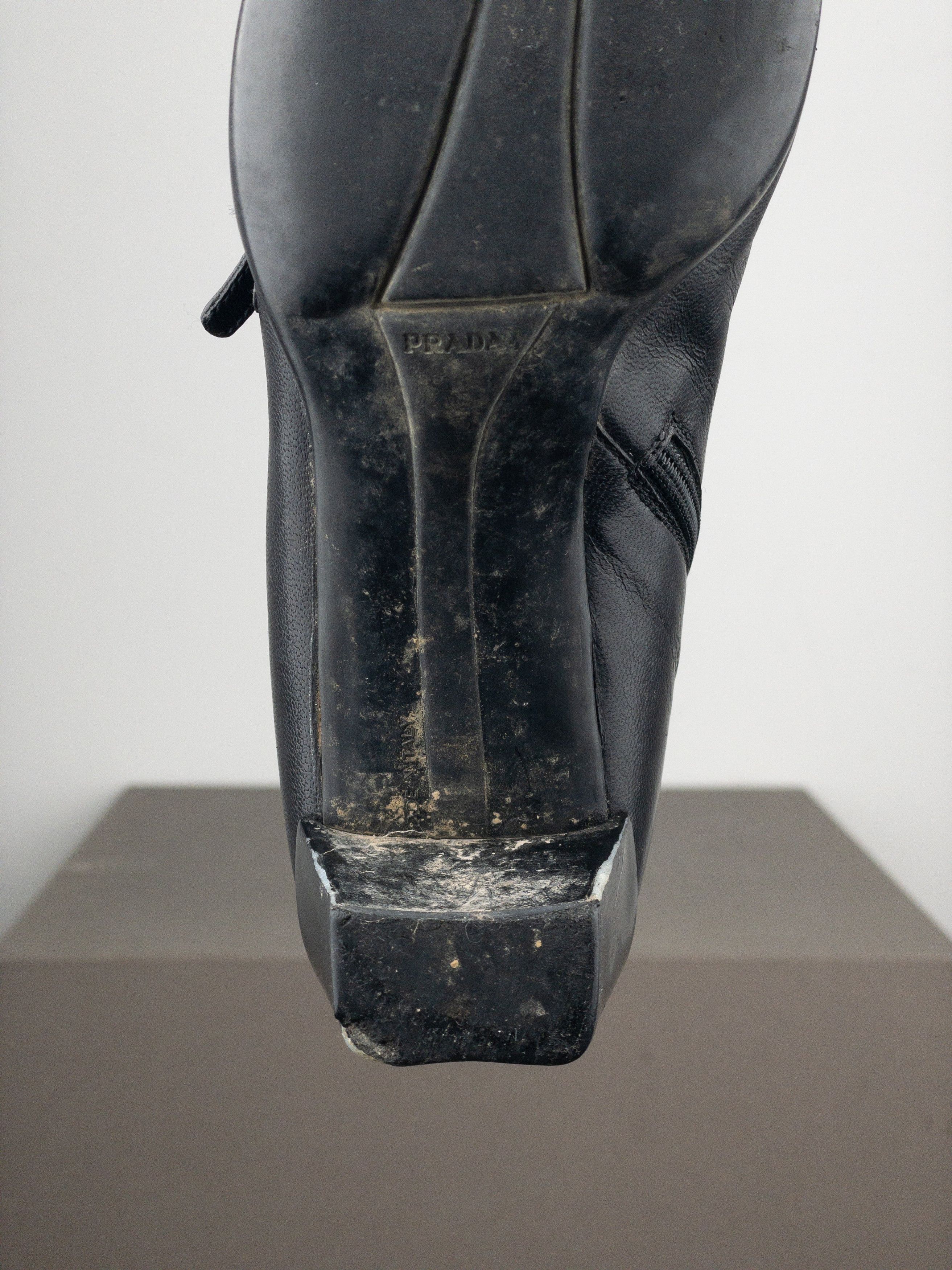 Prada 2000s Square Toe Sports Buckle Kitten Heel Ankle Boots Size US 5.5 / IT 35.5 - 13 Thumbnail