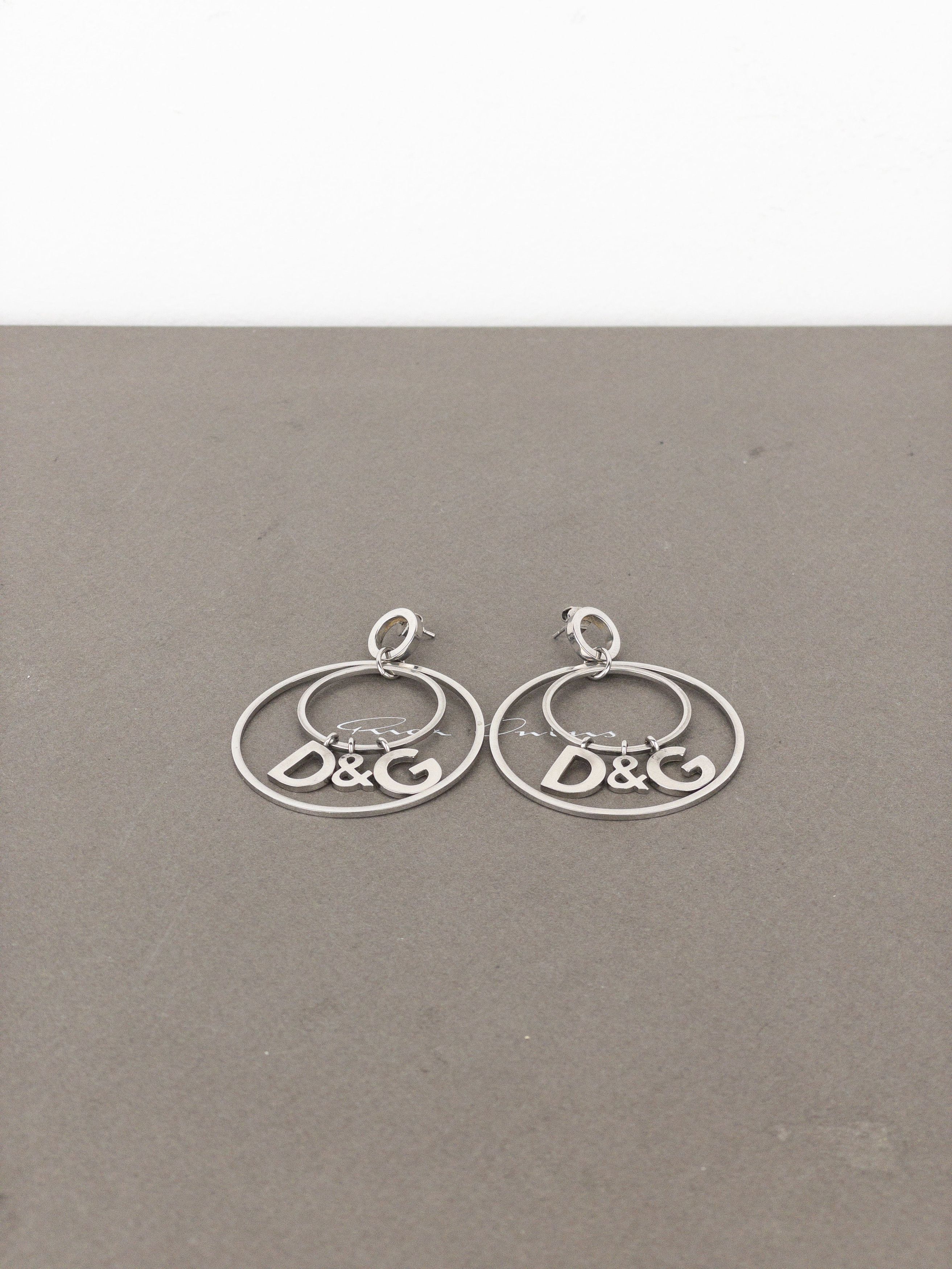 Other Dolce & Gabanna 2000s Logo Double-Hoop Earrings Size ONE SIZE - 2 Thumbnail