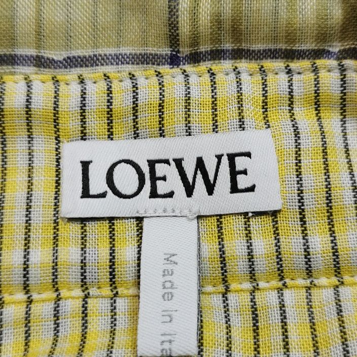 Loewe Loewe Plaid Leather Patch Short Sleeve Shirt 40 Size US M / EU 48-50 / 2 - 7 Thumbnail