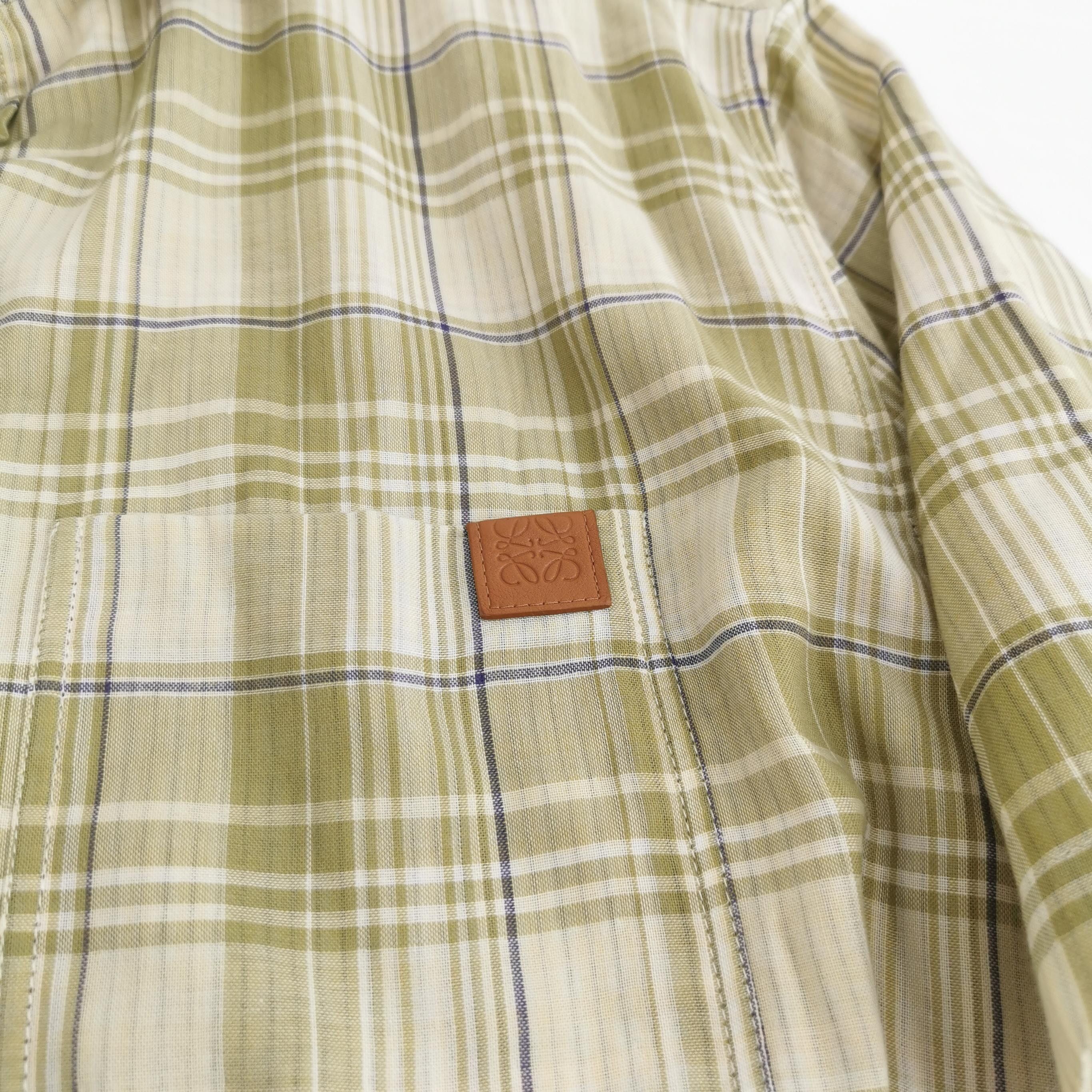 Loewe Loewe Plaid Leather Patch Short Sleeve Shirt 40 Size US M / EU 48-50 / 2 - 4 Thumbnail