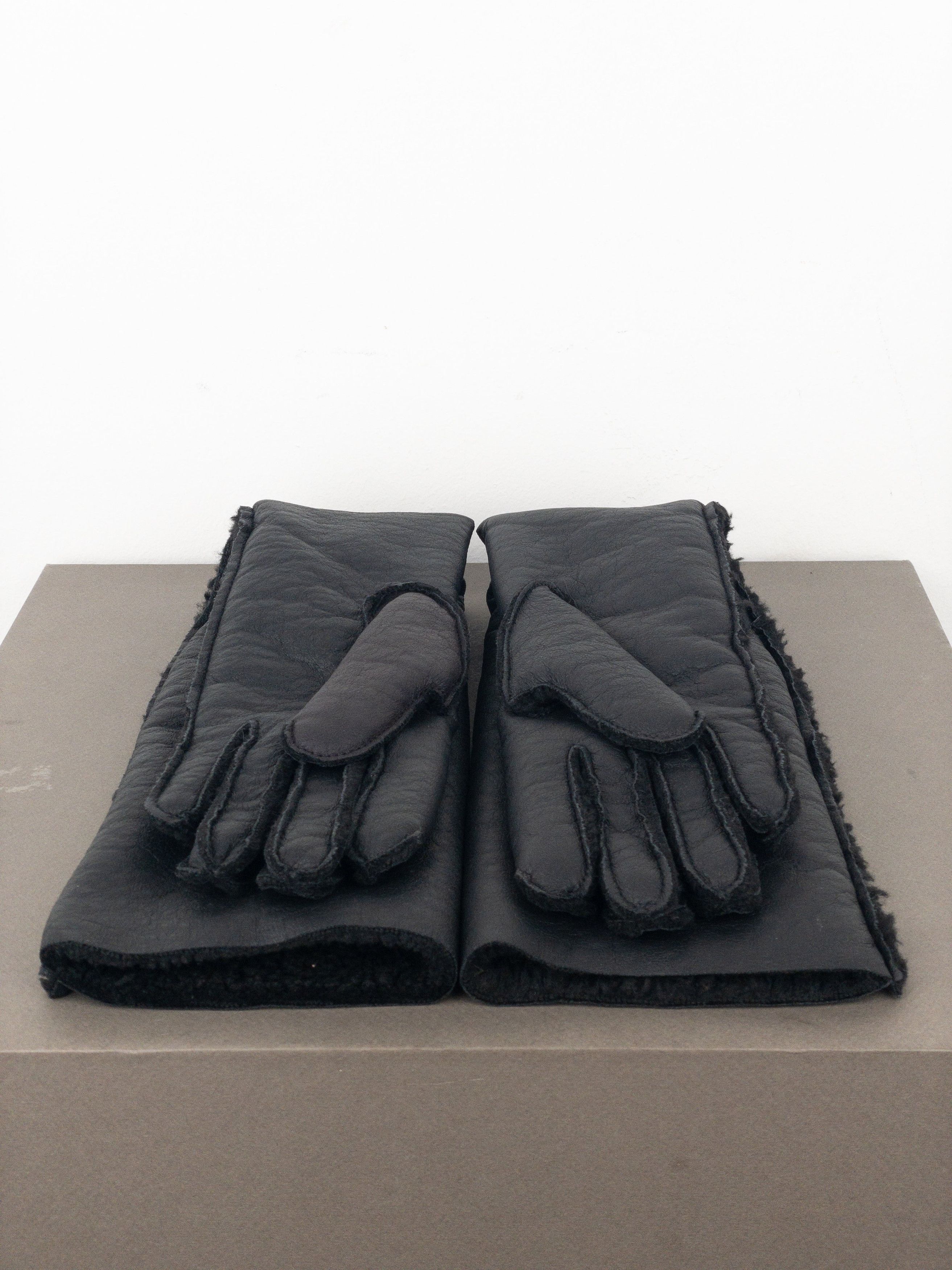 Maison Margiela MM6 Leather Shearling Sleeve Gloves Size ONE SIZE - 3 Thumbnail