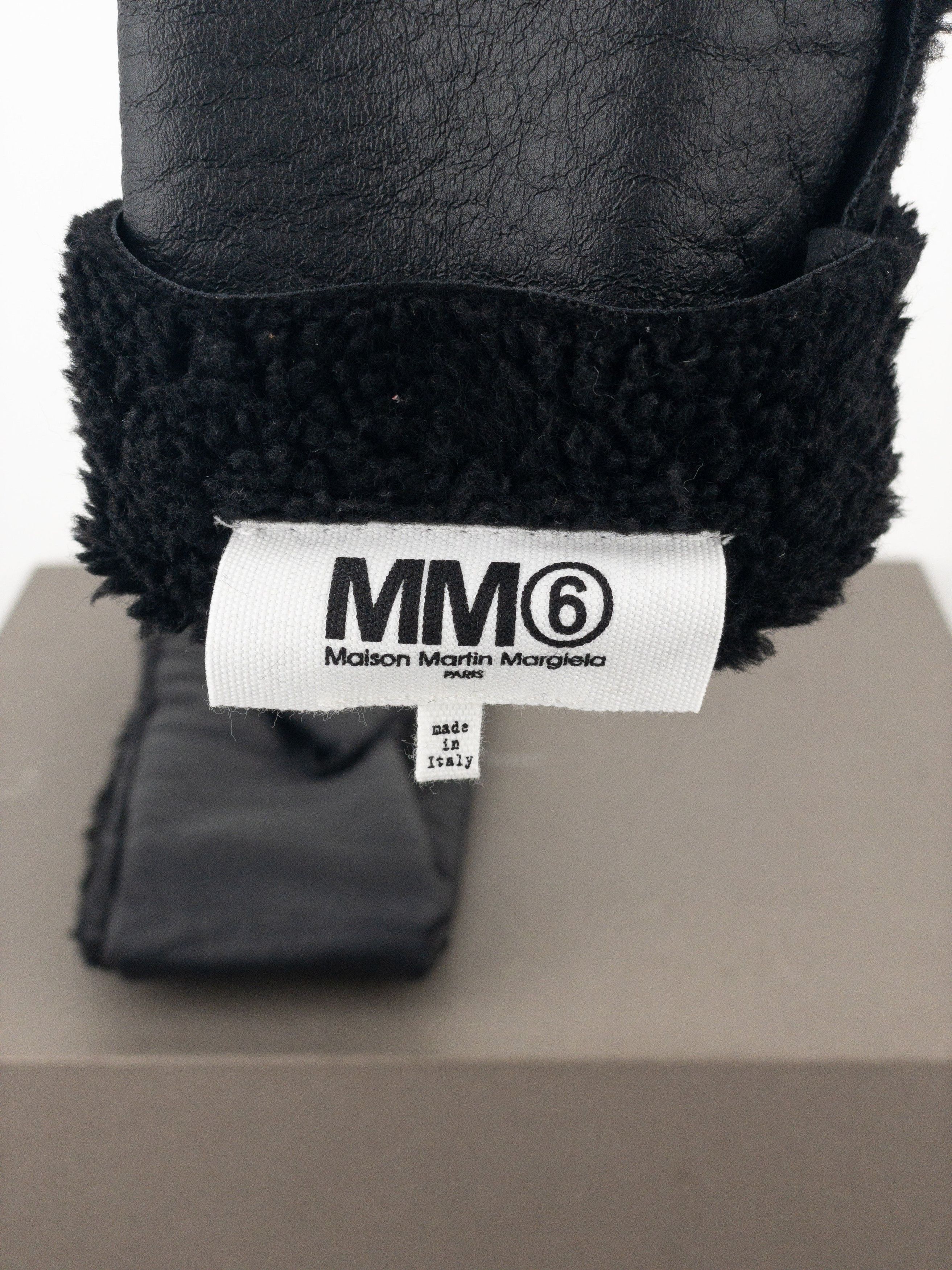Maison Margiela MM6 Leather Shearling Sleeve Gloves Size ONE SIZE - 8 Thumbnail