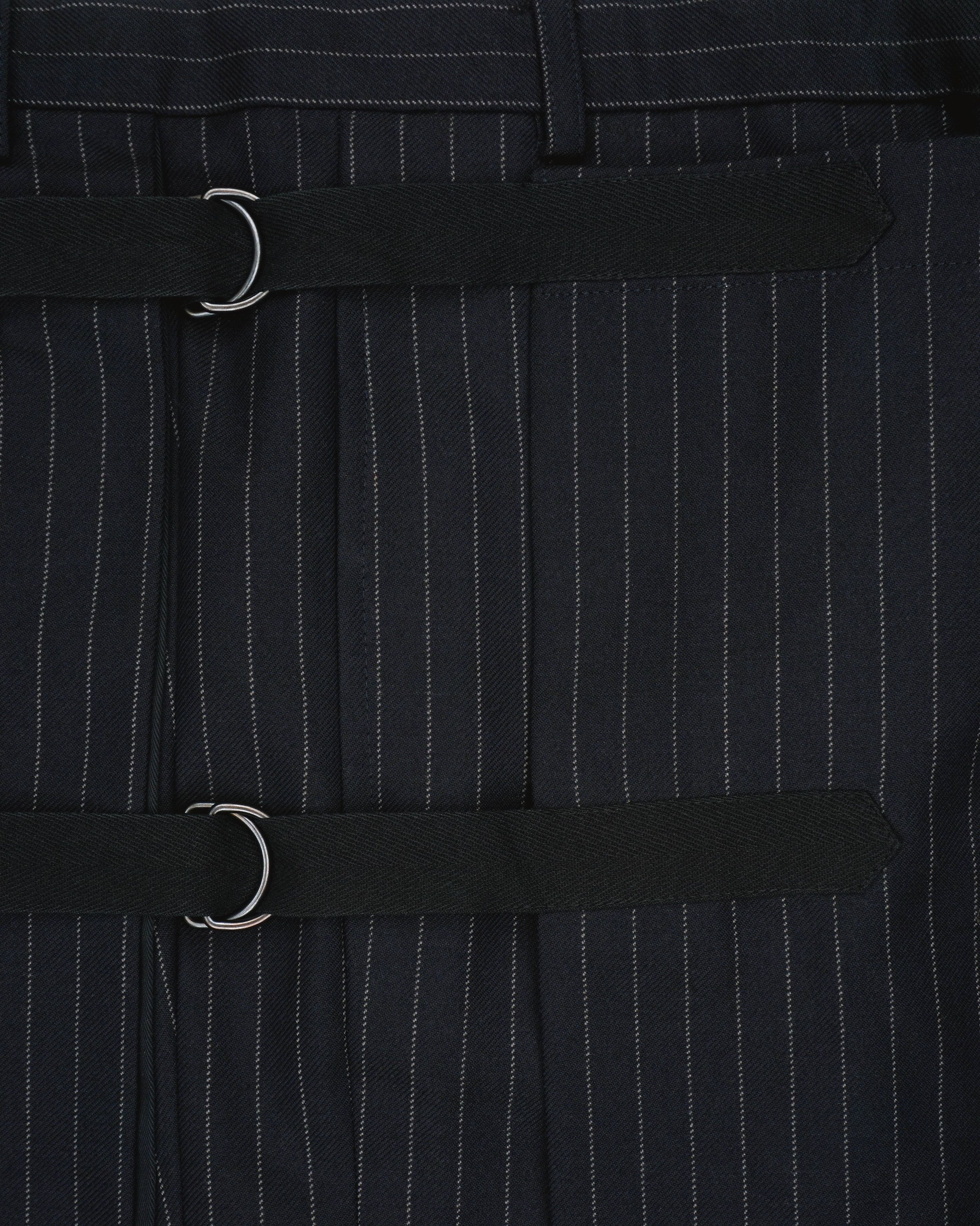 Dries Van Noten AW15 Pinstripe Bondage Skirt Pants Size US 38 / EU 54 - 3 Thumbnail