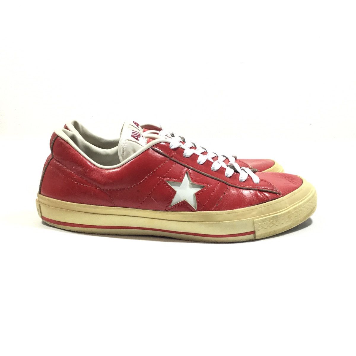 Converse red leather best sale