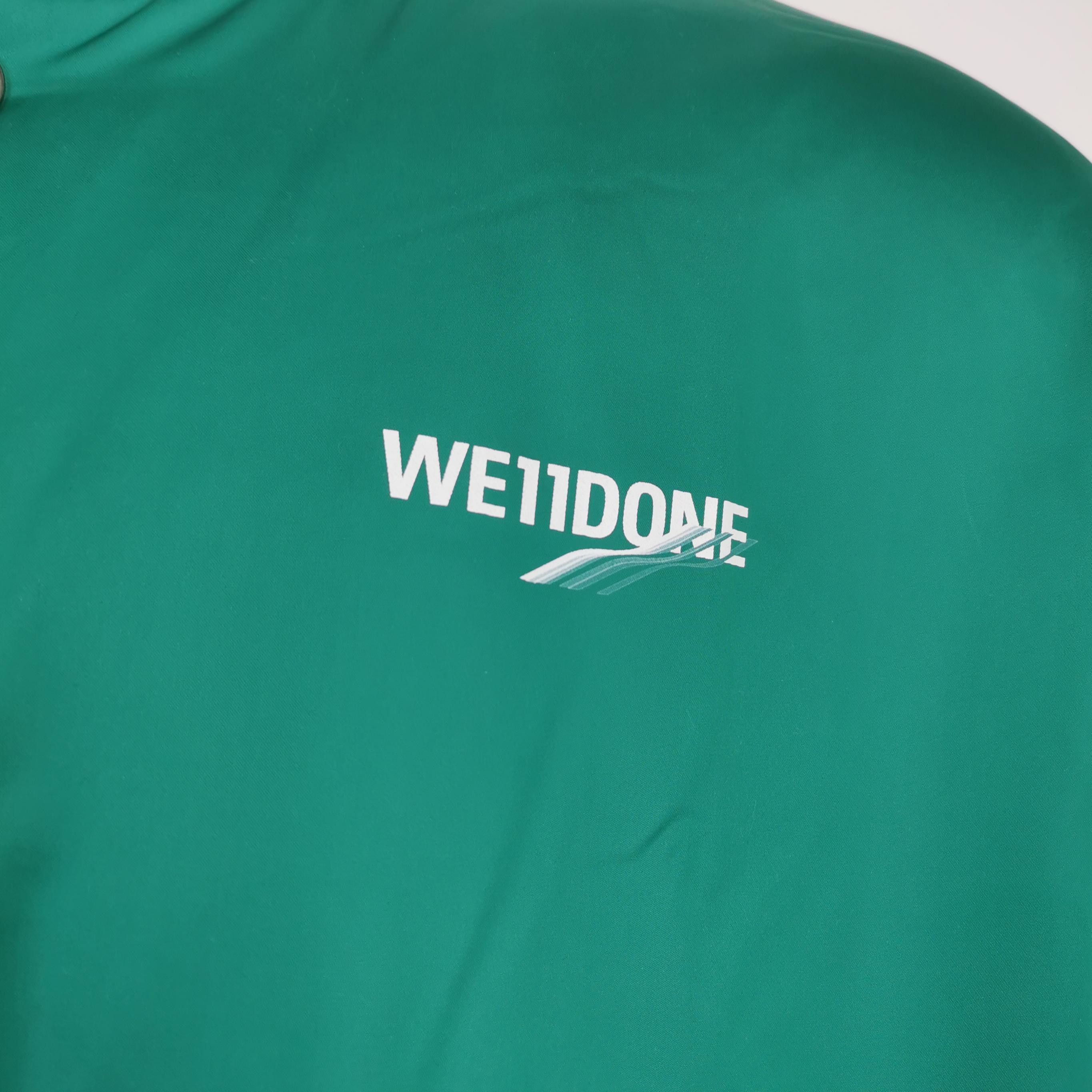 WE11DONE We11done Green Logo Print Satin Bomber Jacket Size L Size US L / EU 52-54 / 3 - 3 Thumbnail