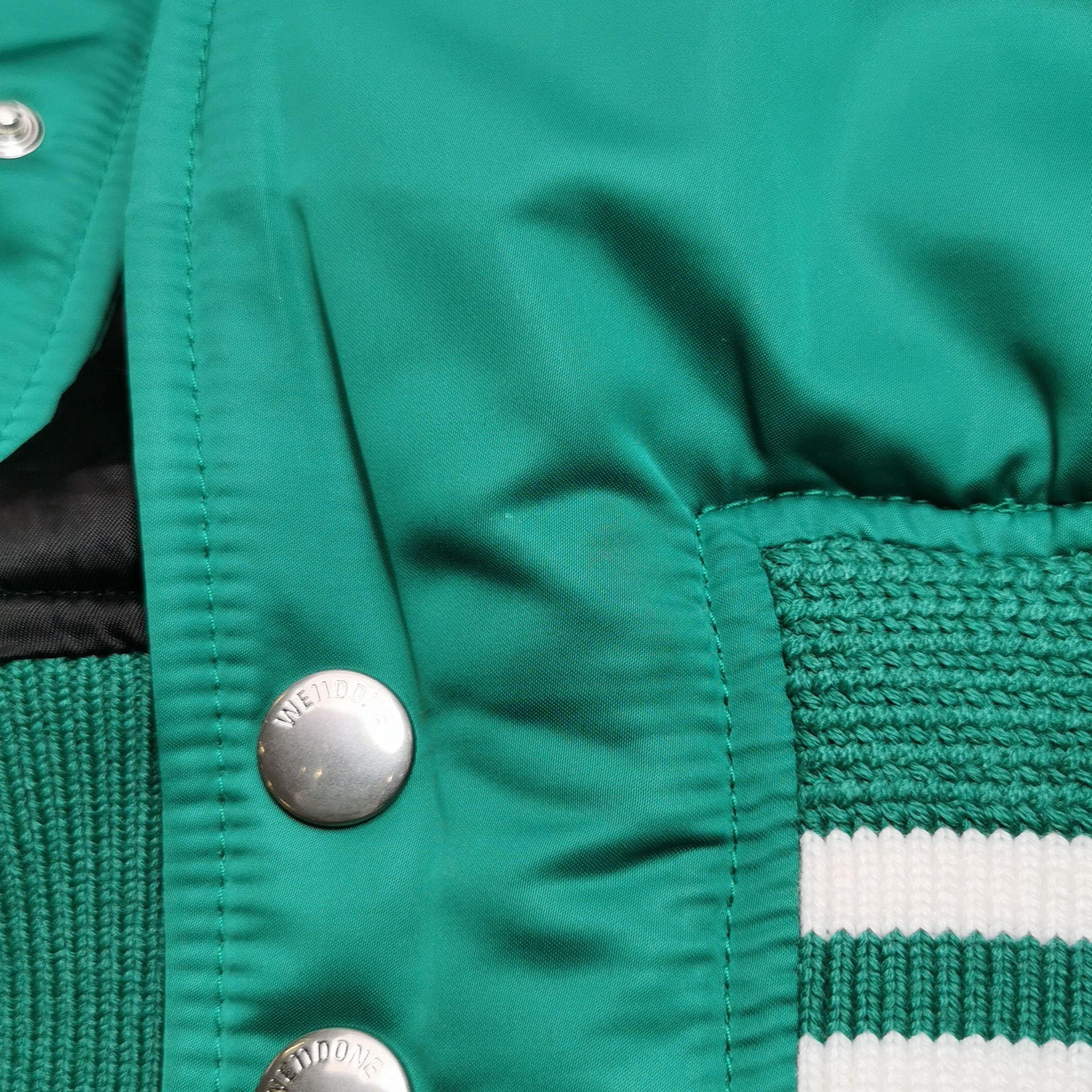 WE11DONE We11done Green Logo Print Satin Bomber Jacket Size L Size US L / EU 52-54 / 3 - 9 Thumbnail