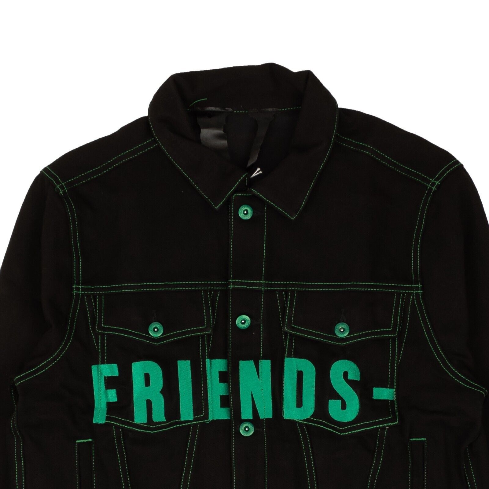 Vlone Black & Green Friends Denim Jacket Size XL Size US XL / EU 56 / 4 - 2 Thumbnail
