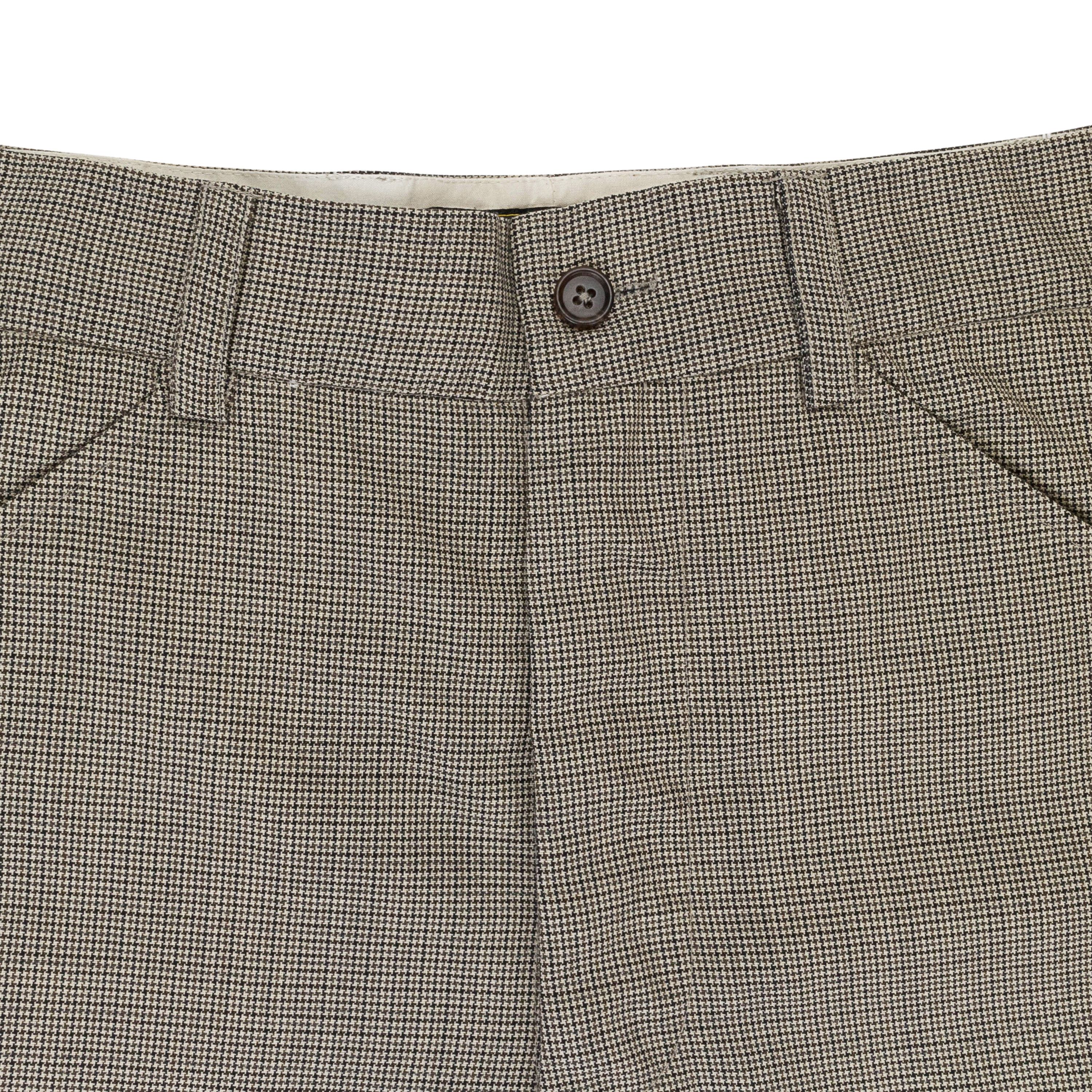 Freemans Sporting Club Brown And Beige Houndstooth Wool Shorts Size 30 Size US 30 / EU 46 - 3 Thumbnail