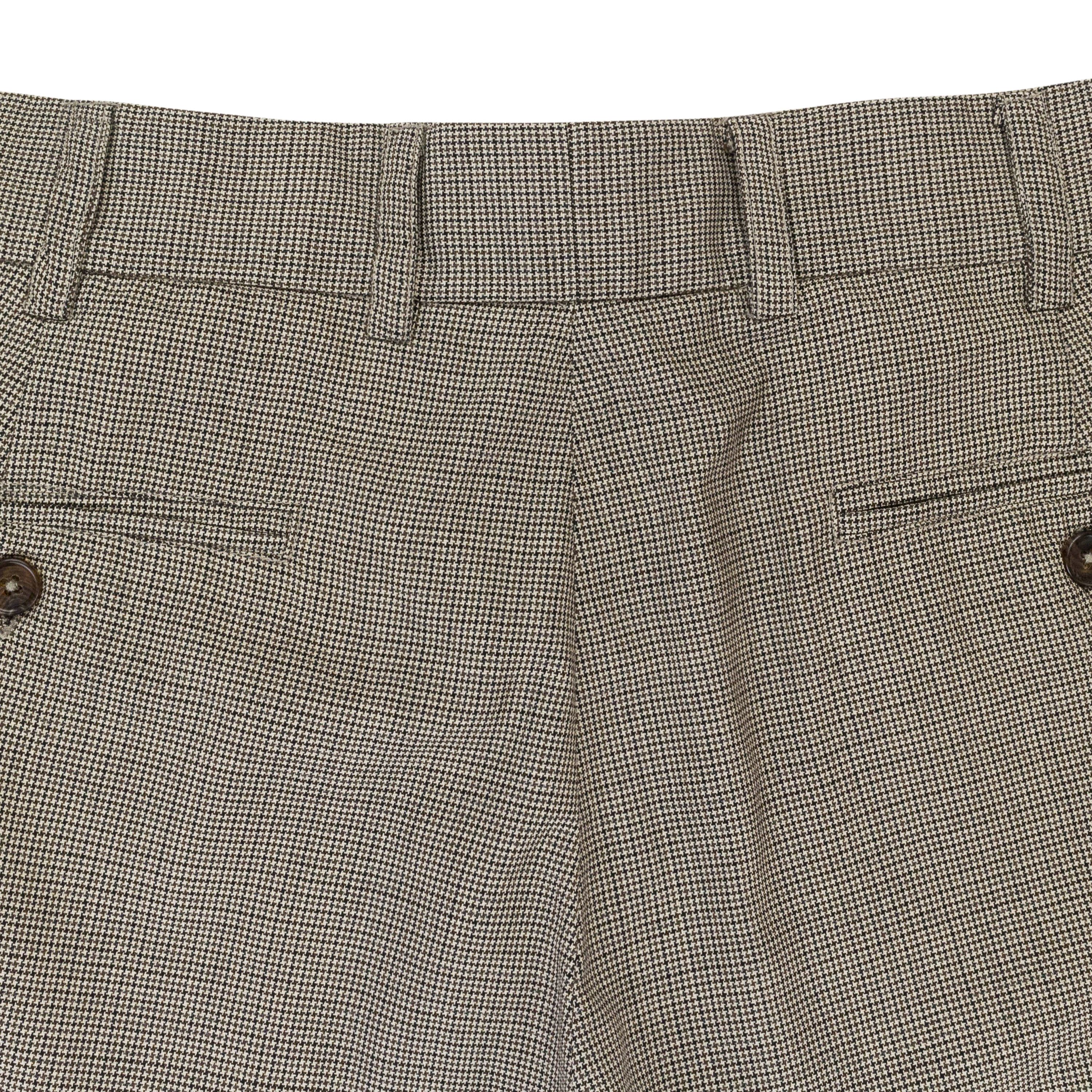 Freemans Sporting Club Brown And Beige Houndstooth Wool Shorts Size 30 Size US 30 / EU 46 - 4 Thumbnail