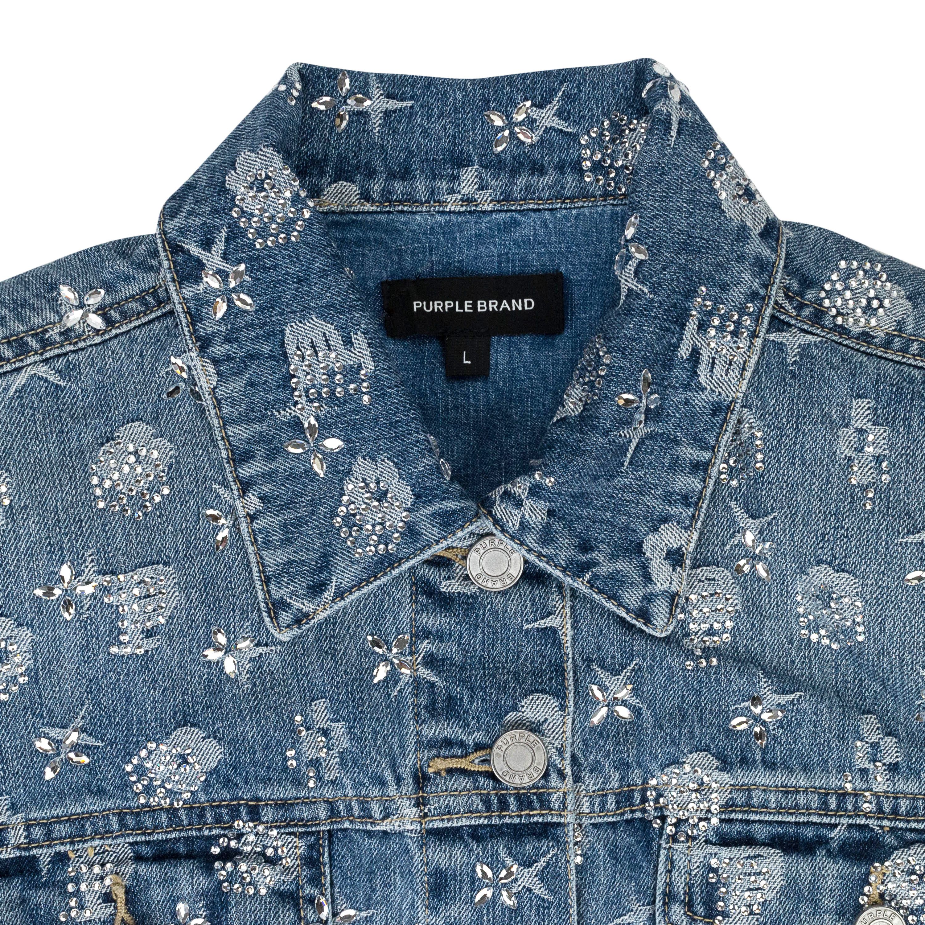 Purple Brand CROP MID INDIGO DENIM JACKETS Size XS Size XS / US 0-2 / IT 36-38 - 3 Thumbnail
