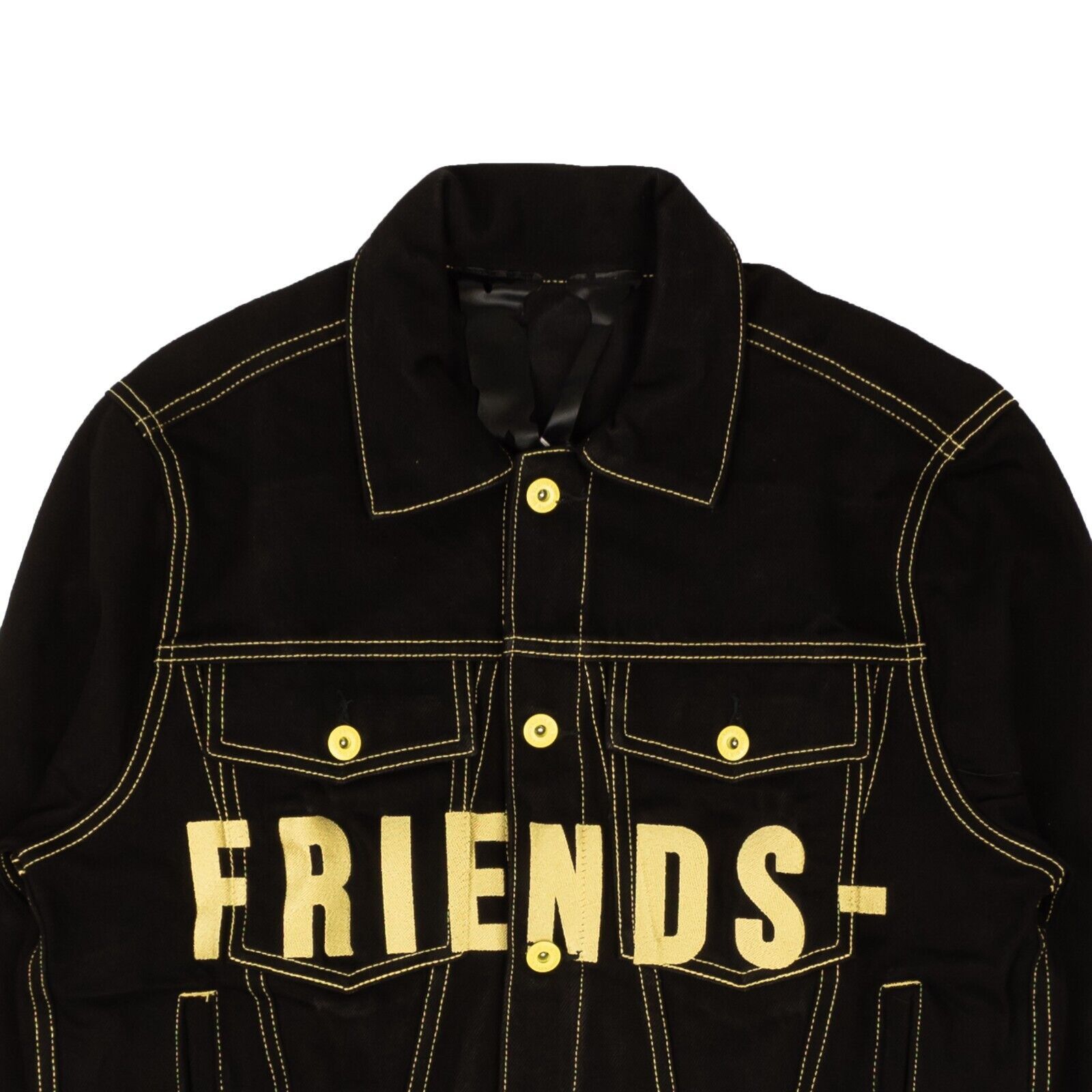 Vlone Black & Yellow Friends Denim Jacket Size L Size US L / EU 52-54 / 3 - 2 Thumbnail
