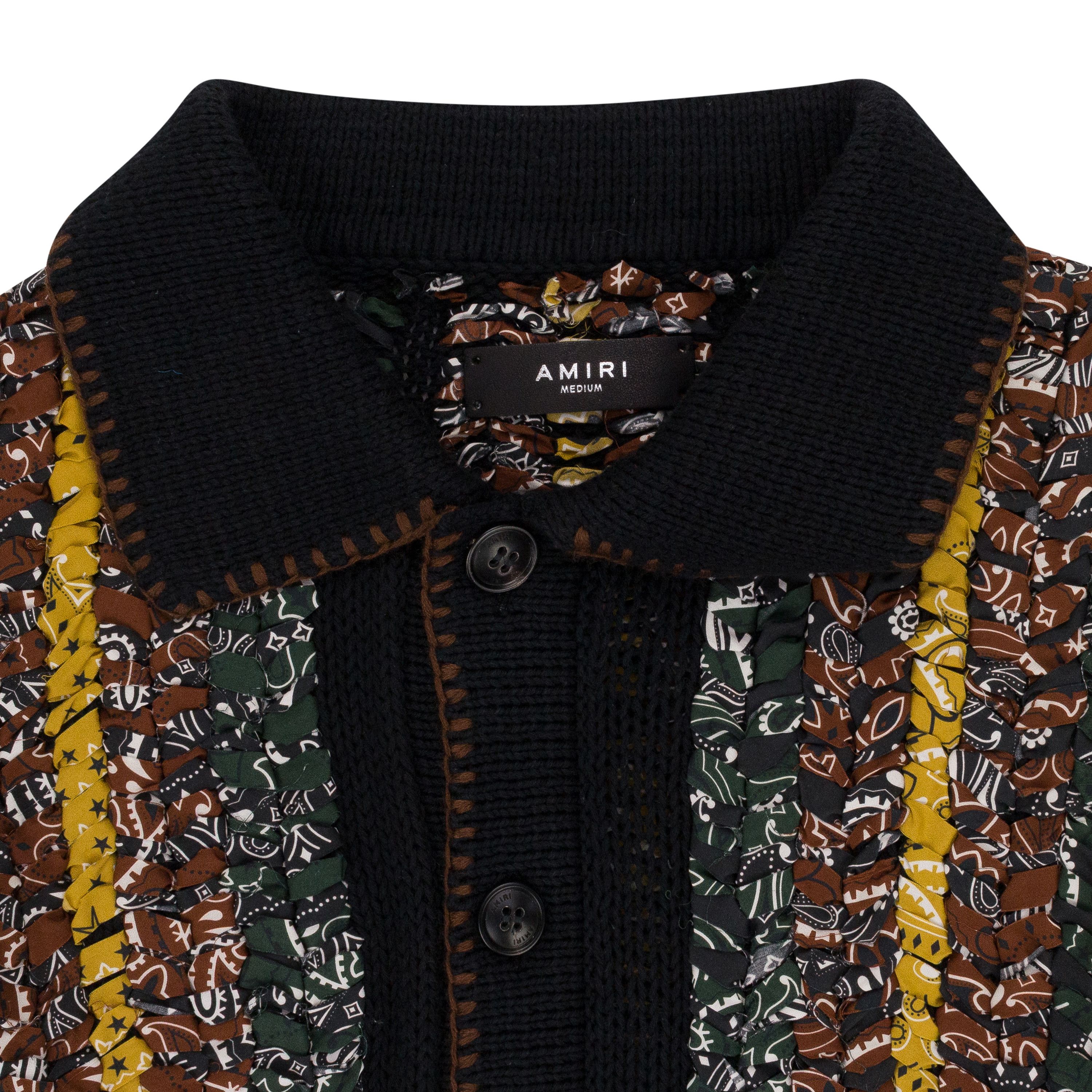 Amiri BLACK BRAIDED BANDANA BUTTON-UP SHIRTS SIZE M Size US M / EU 48-50 / 2 - 3 Thumbnail