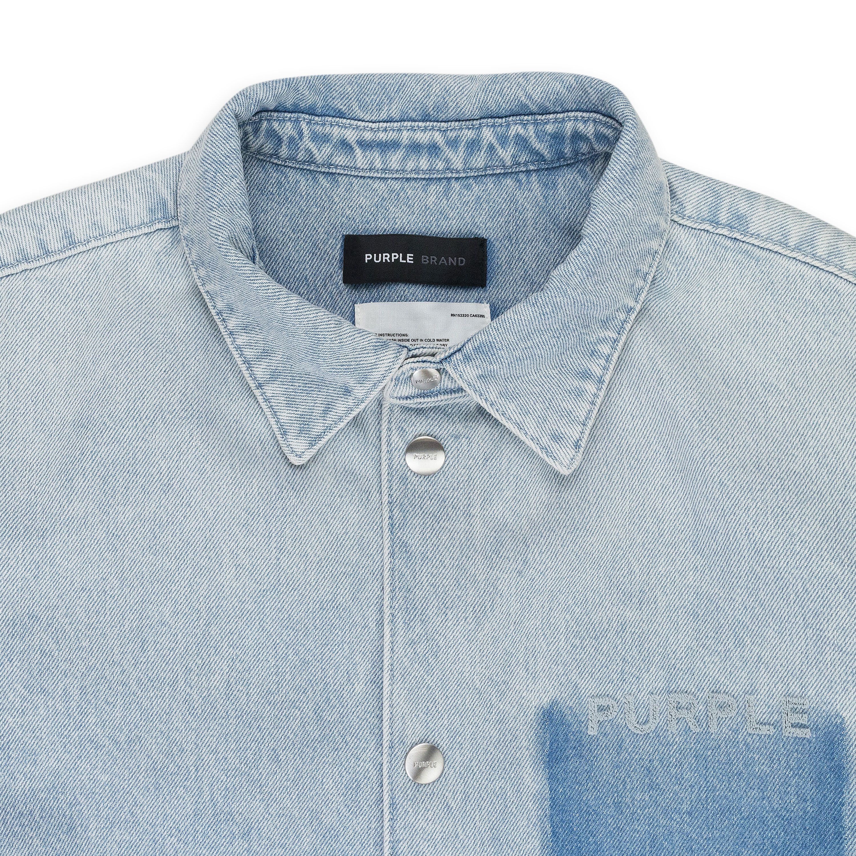 Purple Brand LS SNAP SHIRT JACKET Indigo DENIM JACKETS Size M Size US M / EU 48-50 / 2 - 3 Thumbnail