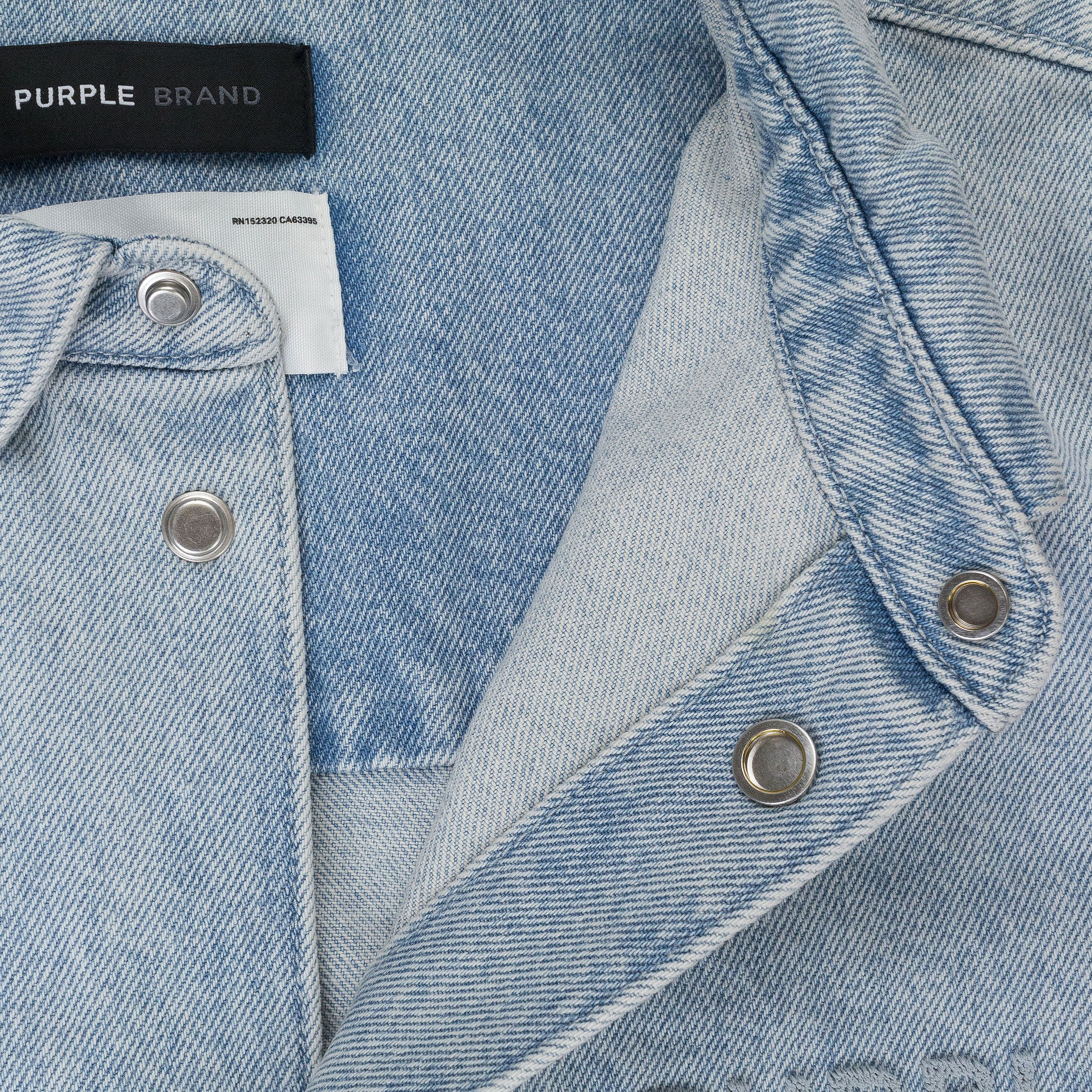 Purple Brand LS SNAP SHIRT JACKET Indigo DENIM JACKETS Size M Size US M / EU 48-50 / 2 - 5 Thumbnail