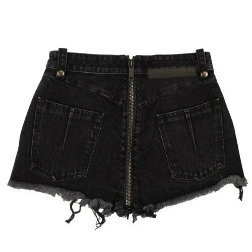 Unravel Project Black Denim Distressed Hem Short Pants Size 24 Size 24" / US 00 / IT 34 - 6 Thumbnail