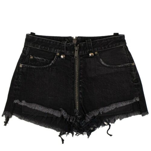 Unravel Project Black Denim Distressed Hem Short Pants Size 24 Size 24" / US 00 / IT 34 - 5 Thumbnail