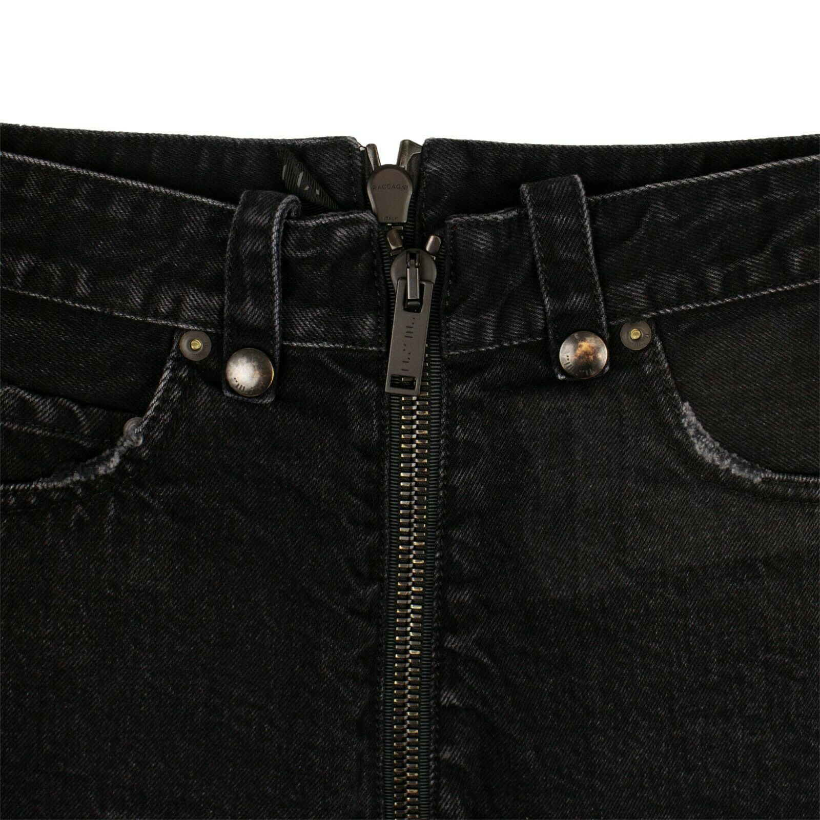 Unravel Project Black Denim Distressed Hem Short Pants Size 24 Size 24" / US 00 / IT 34 - 3 Thumbnail
