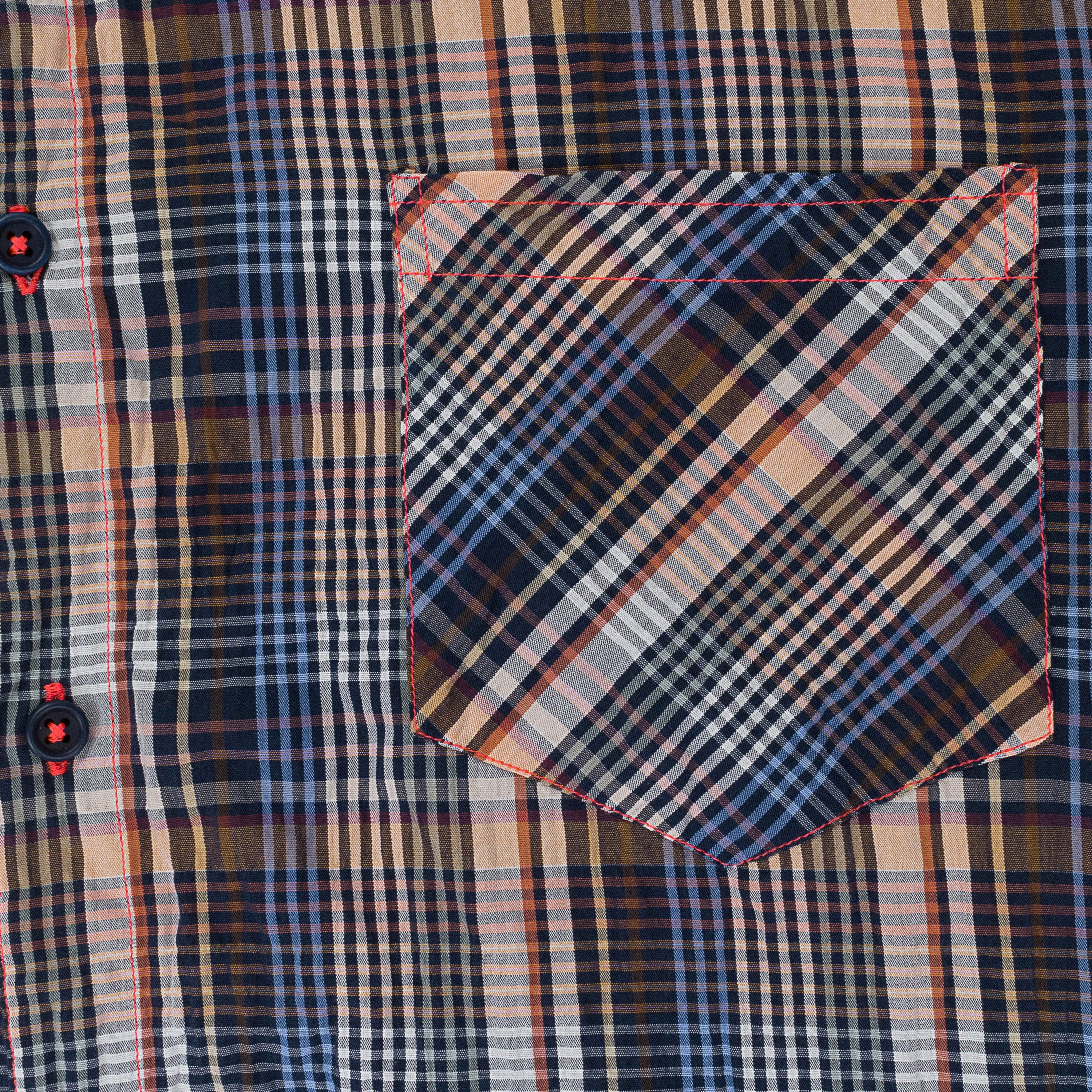 Freemans Sporting Club Peach/Brown/Blue Plaid Short Sleeve Shirt Size XL Size US XL / EU 56 / 4 - 5 Thumbnail