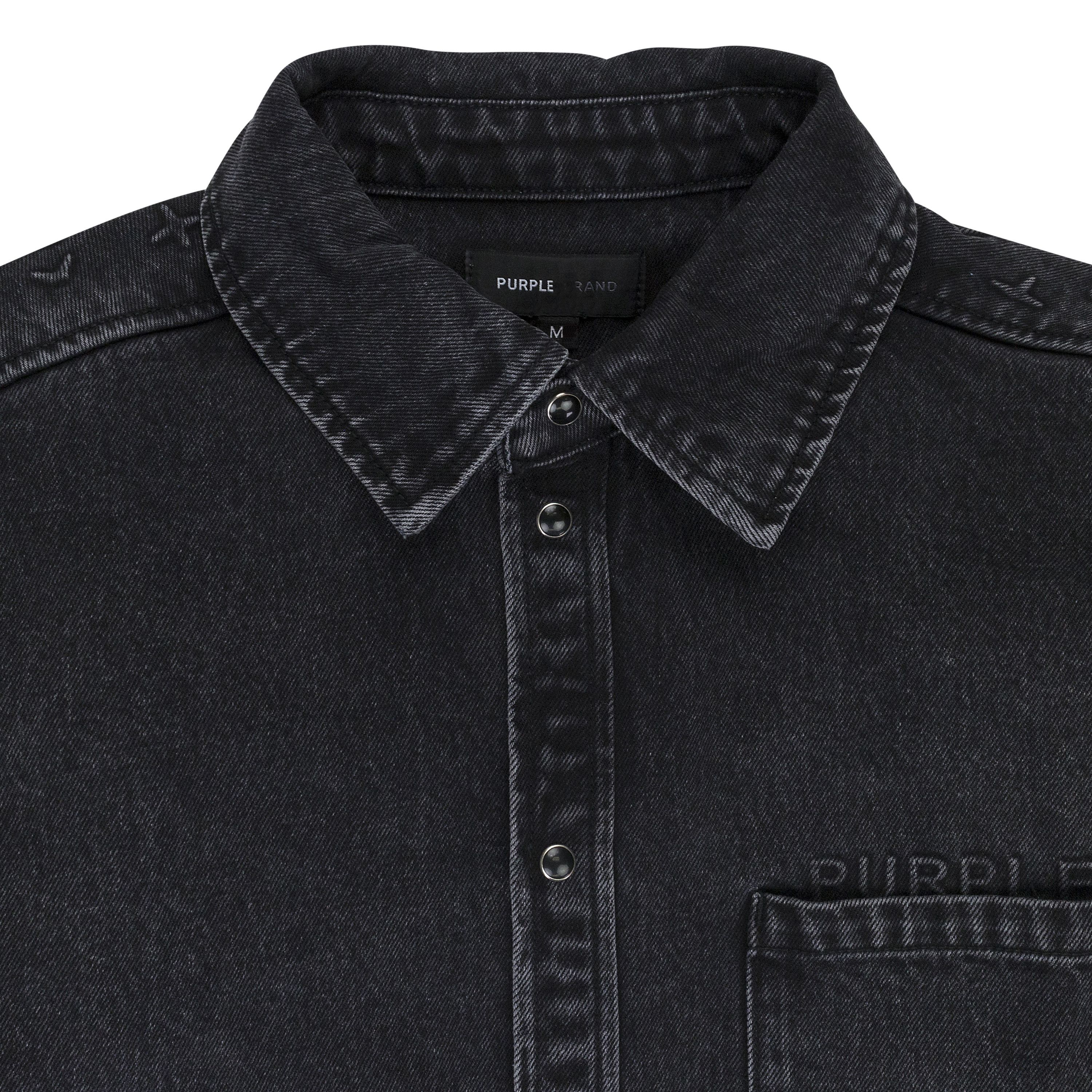 Purple Brand OVERSIZED WESTERN GREY CASUAL BUTTON-DOWN SHIRTS Size L Size US L / EU 52-54 / 3 - 3 Thumbnail