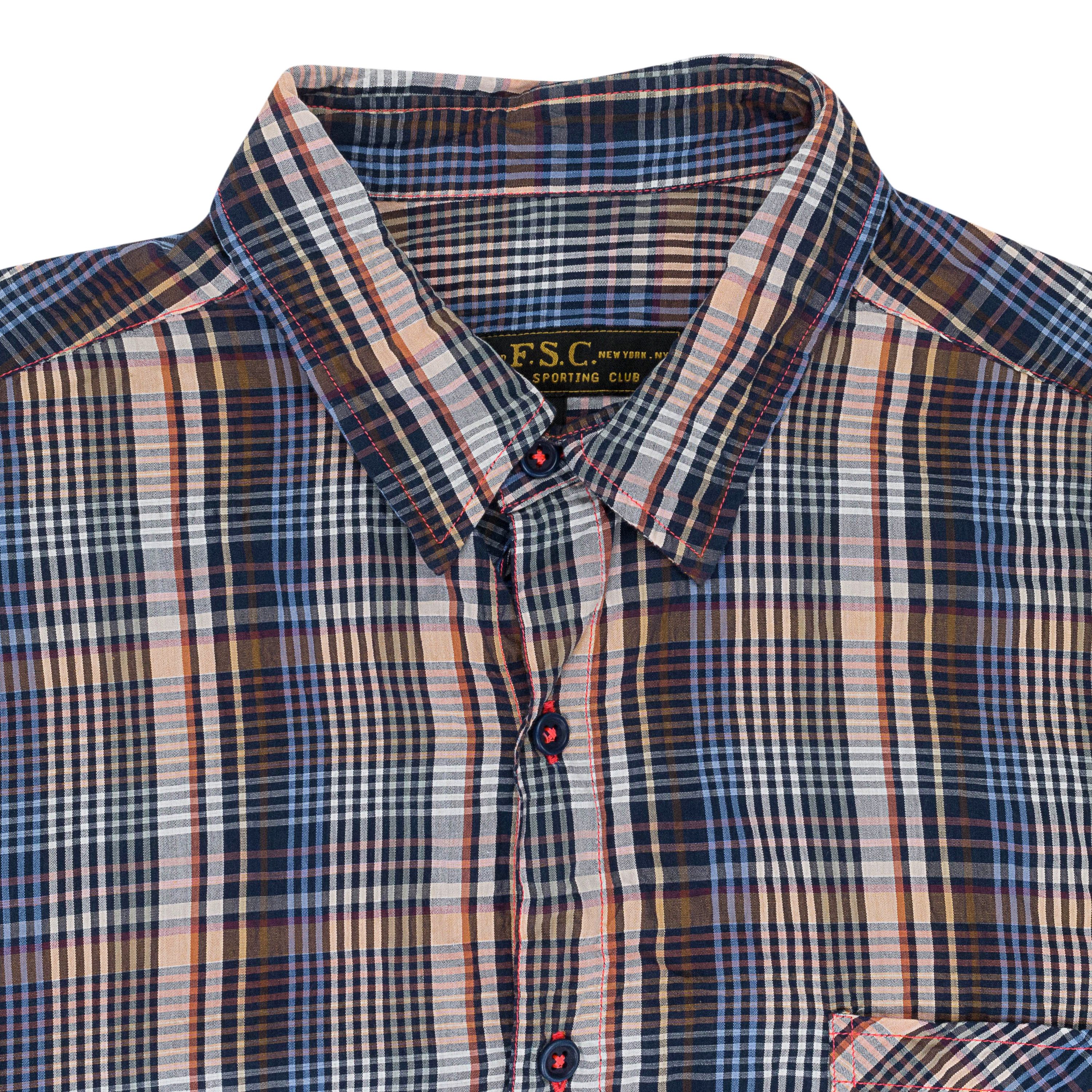 Freemans Sporting Club Peach/Brown/Blue Plaid Short Sleeve Shirt Size XS Size US XS / EU 42 / 0 - 3 Thumbnail