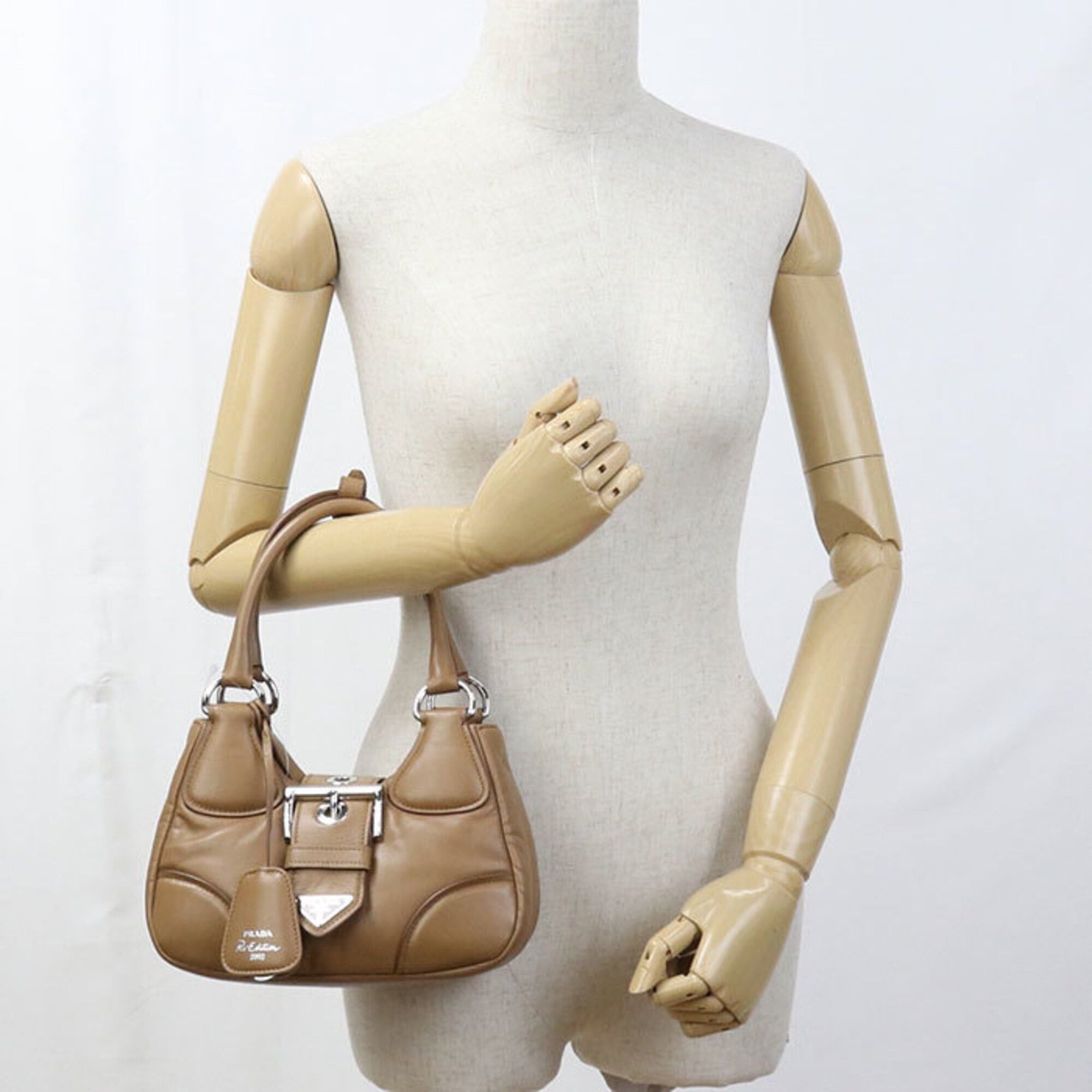 Prada Prada handbag 1BA381 2WAY Moon Women's Brown Size ONE SIZE - 8 Thumbnail