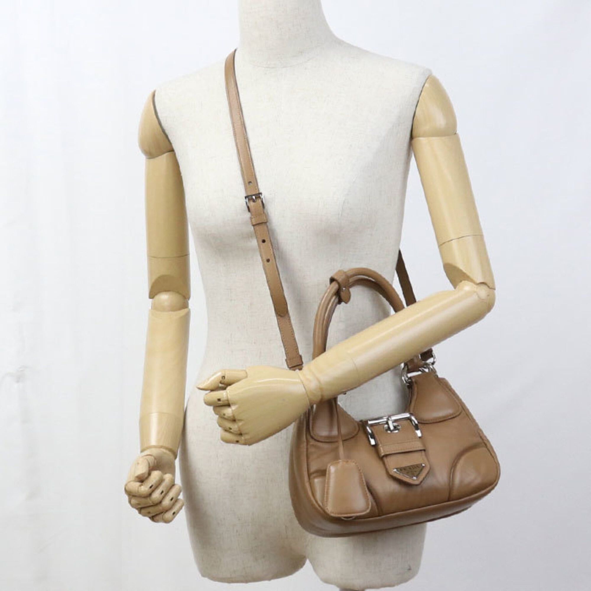 Prada Prada handbag 1BA381 2WAY Moon Women's Brown Size ONE SIZE - 7 Thumbnail