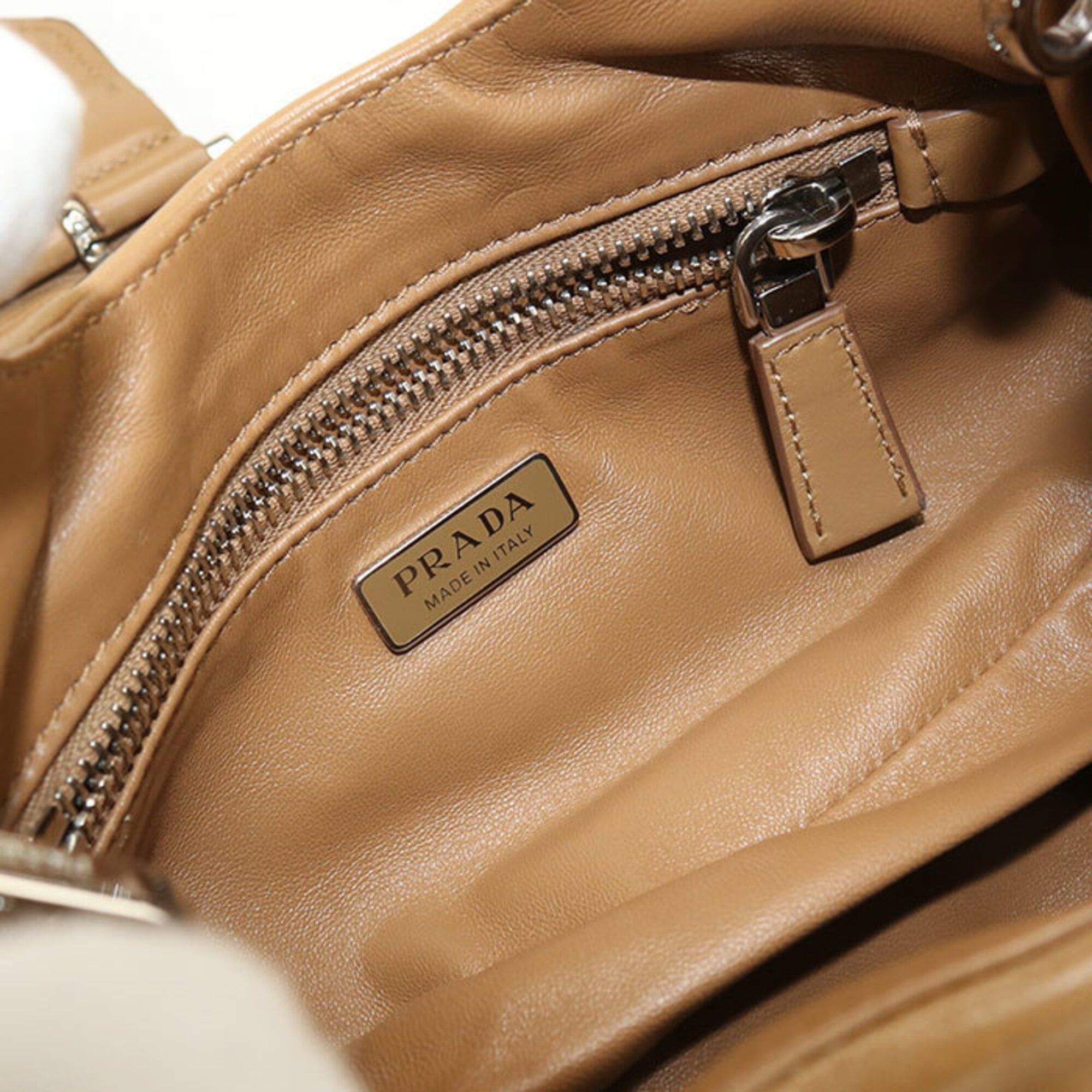 Prada Prada handbag 1BA381 2WAY Moon Women's Brown Size ONE SIZE - 4 Thumbnail