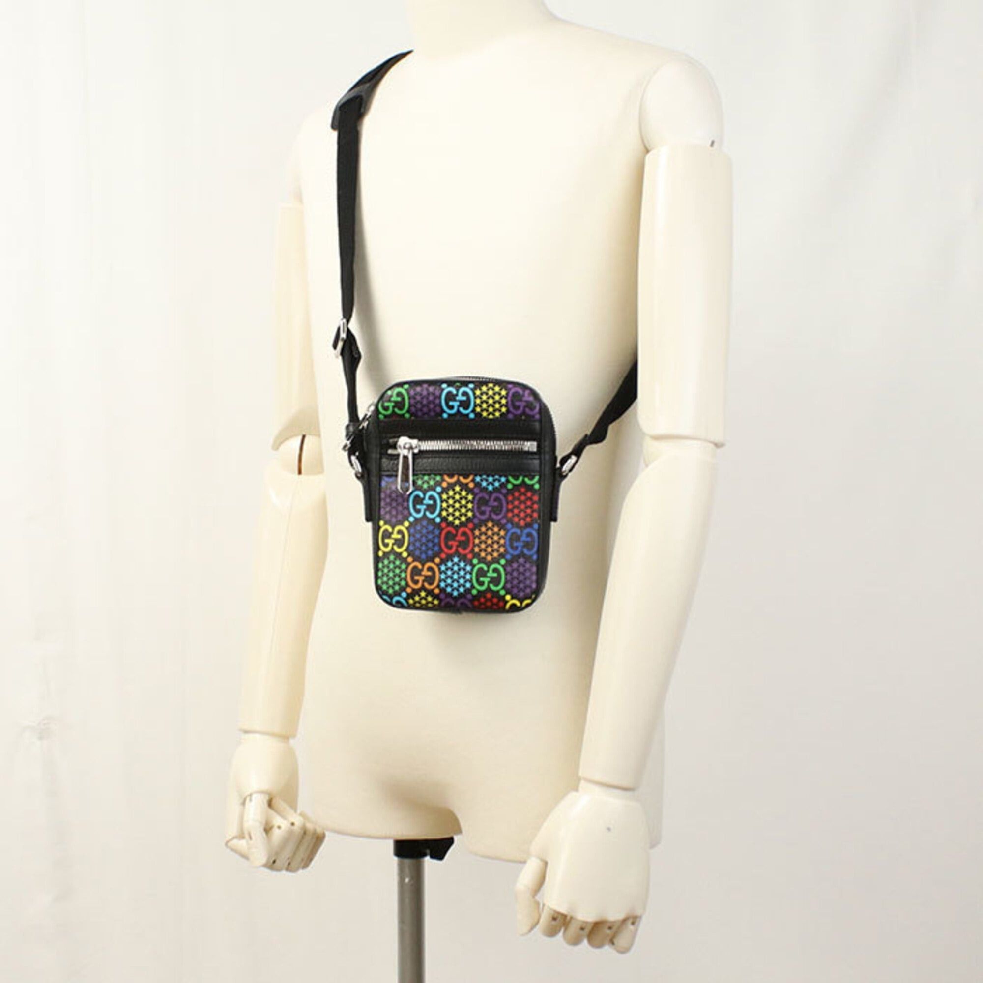 Gucci Gucci Crossbody Shoulder Bag 598103 GG Psychedelic Men's Women's Black Size ONE SIZE - 8 Thumbnail