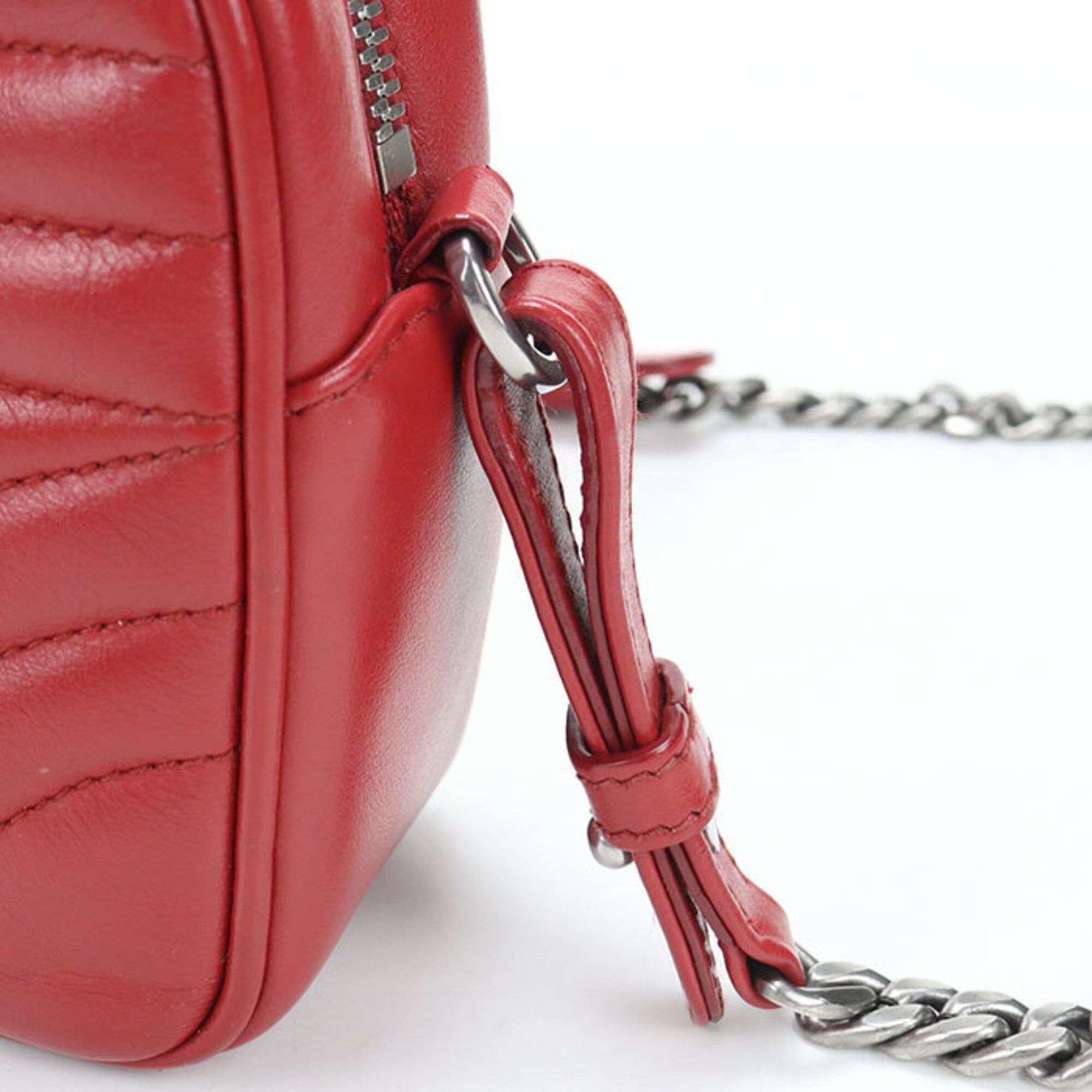 Prada Prada Crossbody Shoulder Bag 1BH083 Chain Diagram Women's Red Size ONE SIZE - 7 Thumbnail
