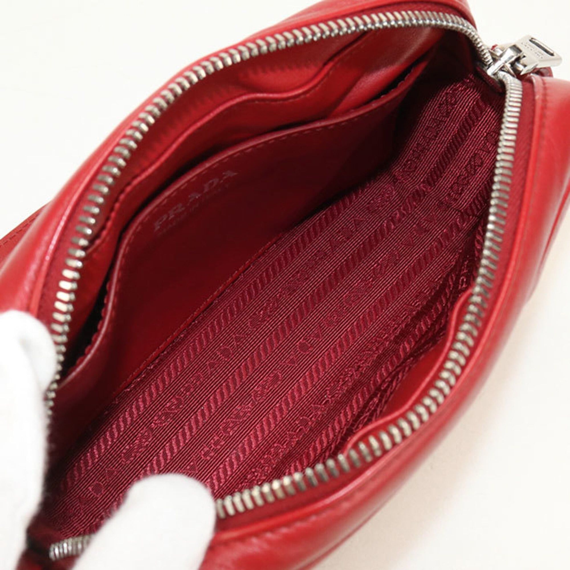 Prada Prada Crossbody Shoulder Bag 1BH083 Chain Diagram Women's Red Size ONE SIZE - 3 Thumbnail