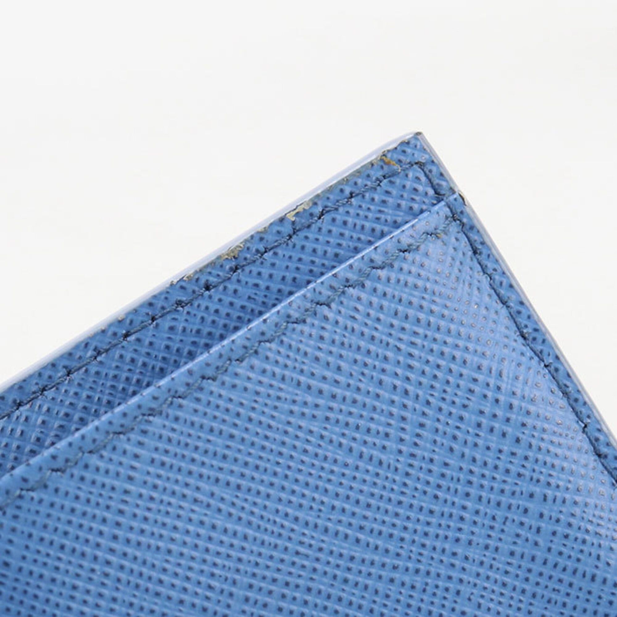 Prada Prada Tri-fold Wallet Saffiano Leather Women's Blue Size ONE SIZE - 6 Thumbnail