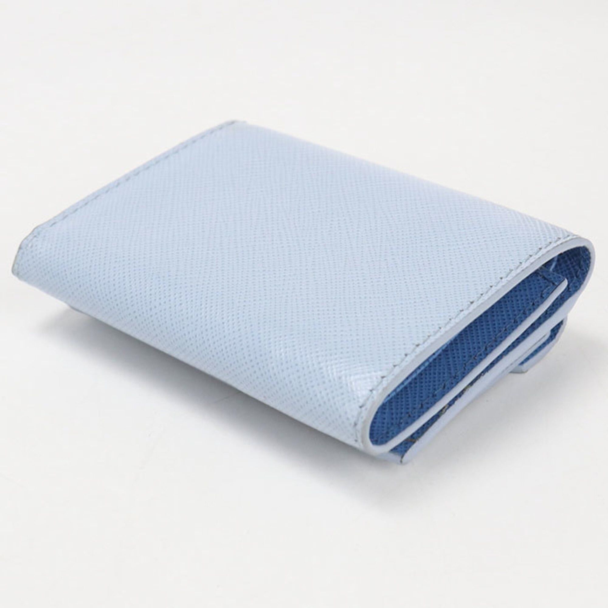 Prada Prada Tri-fold Wallet Saffiano Leather Women's Blue Size ONE SIZE - 2 Thumbnail