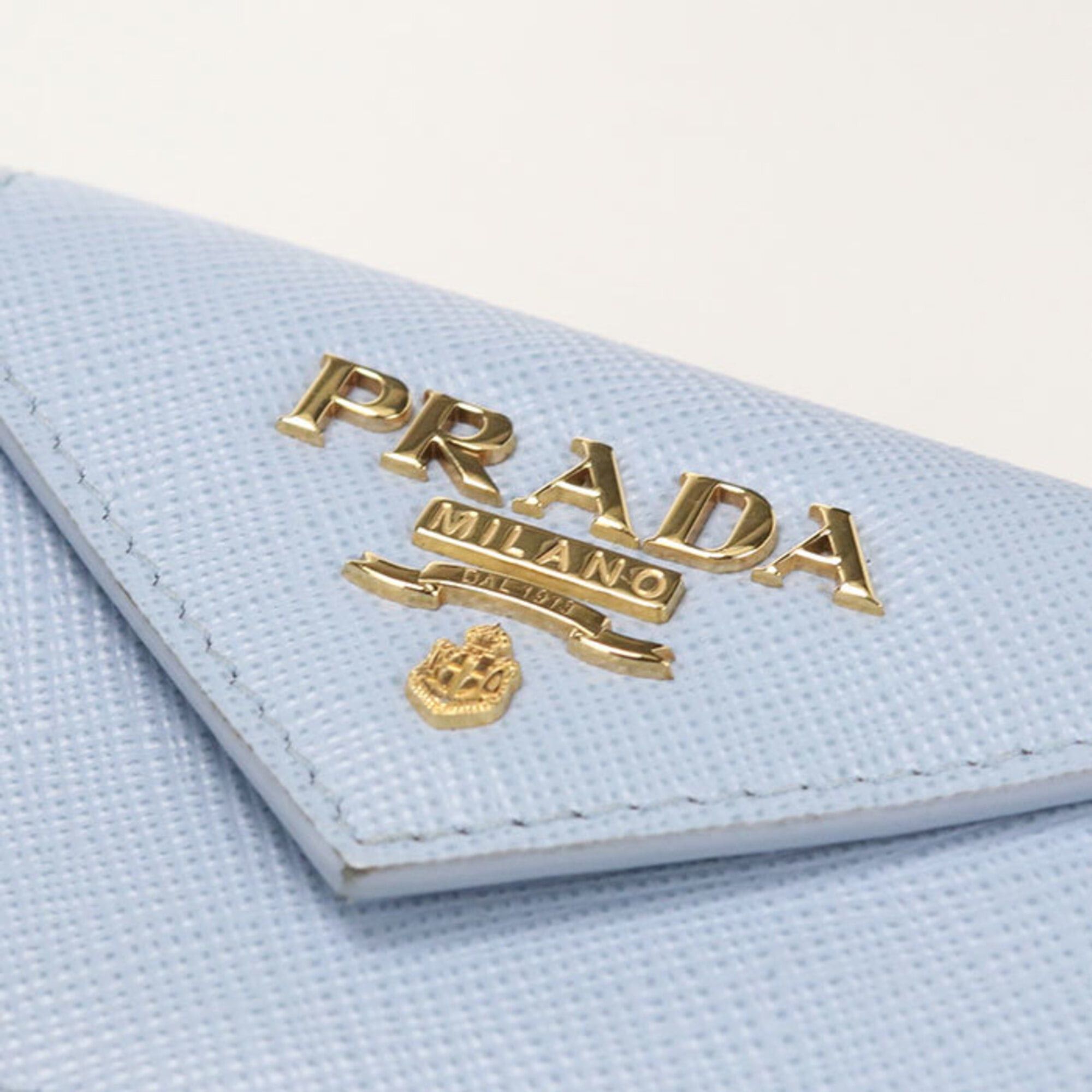 Prada Prada Tri-fold Wallet Saffiano Leather Women's Blue Size ONE SIZE - 5 Thumbnail
