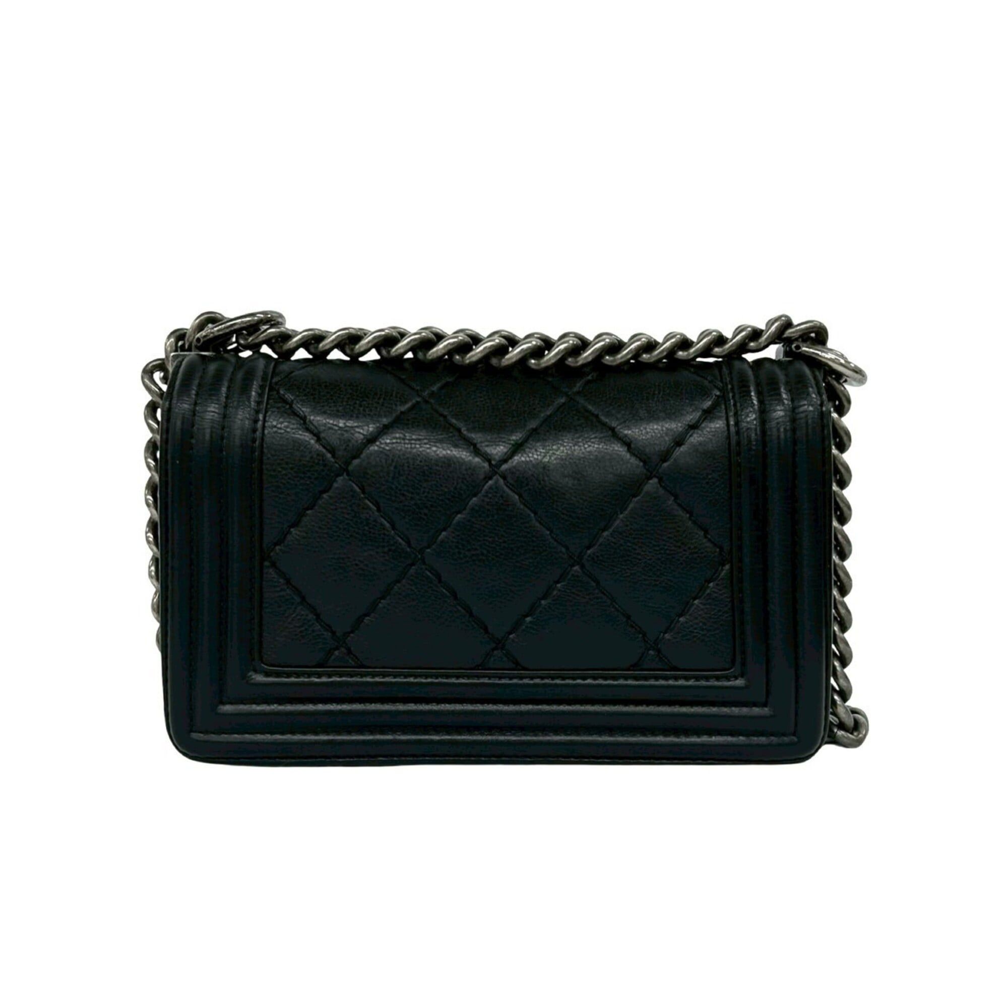 Chanel CHANEL Boy Chanel Coco Mark Calf Leather Mini Shoulder Bag Black 37801 Size ONE SIZE - 3 Thumbnail