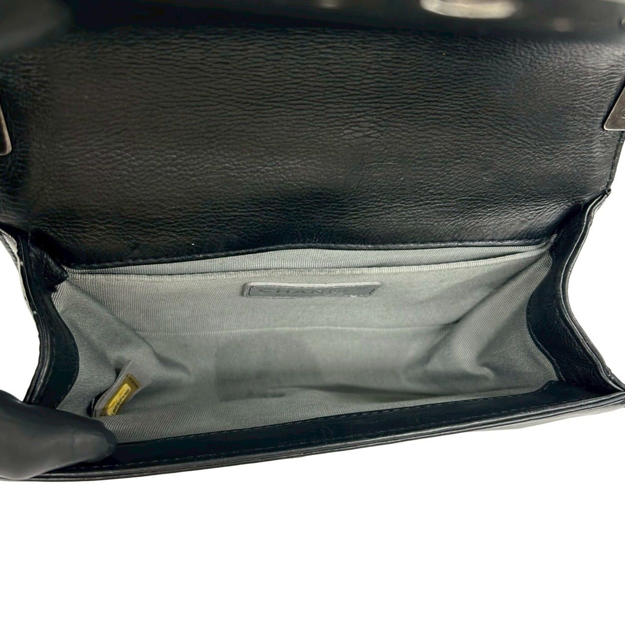 Chanel CHANEL Boy Chanel Coco Mark Calf Leather Mini Shoulder Bag Black 37801 Size ONE SIZE - 9 Thumbnail