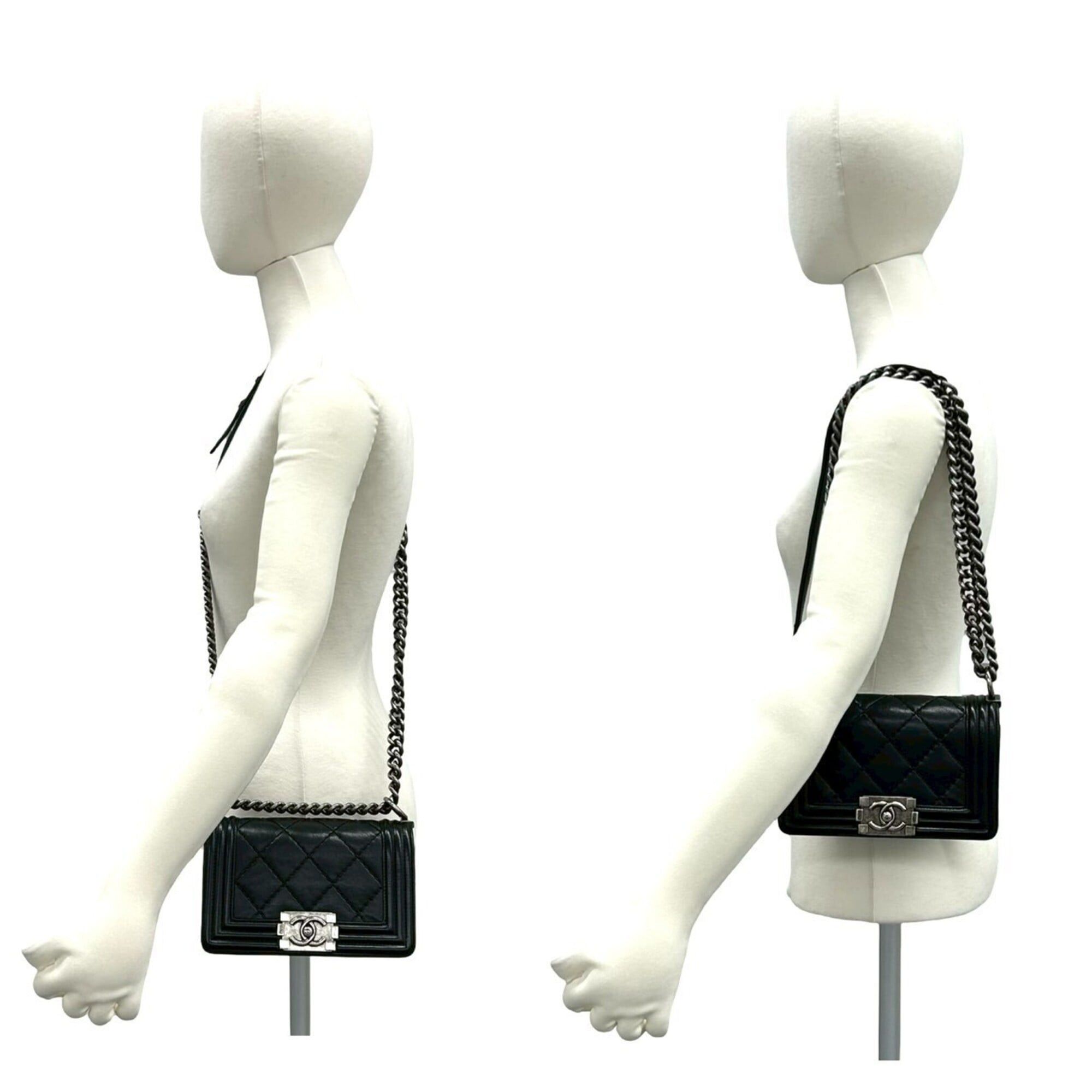 Chanel CHANEL Boy Chanel Coco Mark Calf Leather Mini Shoulder Bag Black 37801 Size ONE SIZE - 2 Thumbnail