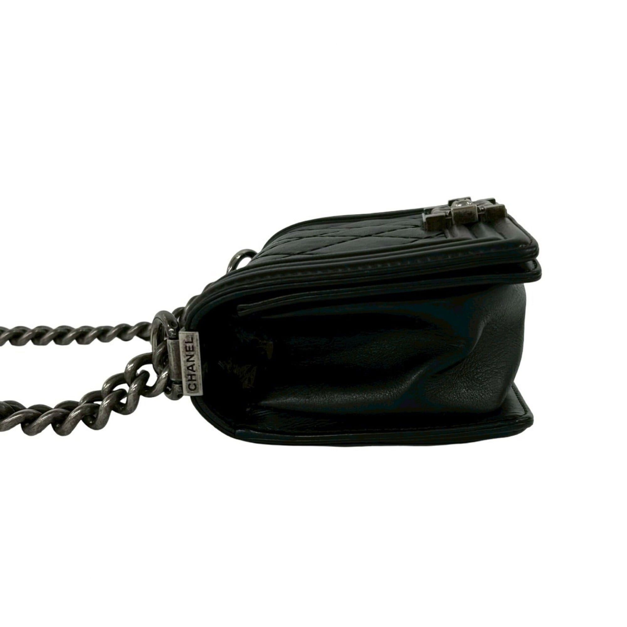 Chanel CHANEL Boy Chanel Coco Mark Calf Leather Mini Shoulder Bag Black 37801 Size ONE SIZE - 5 Thumbnail