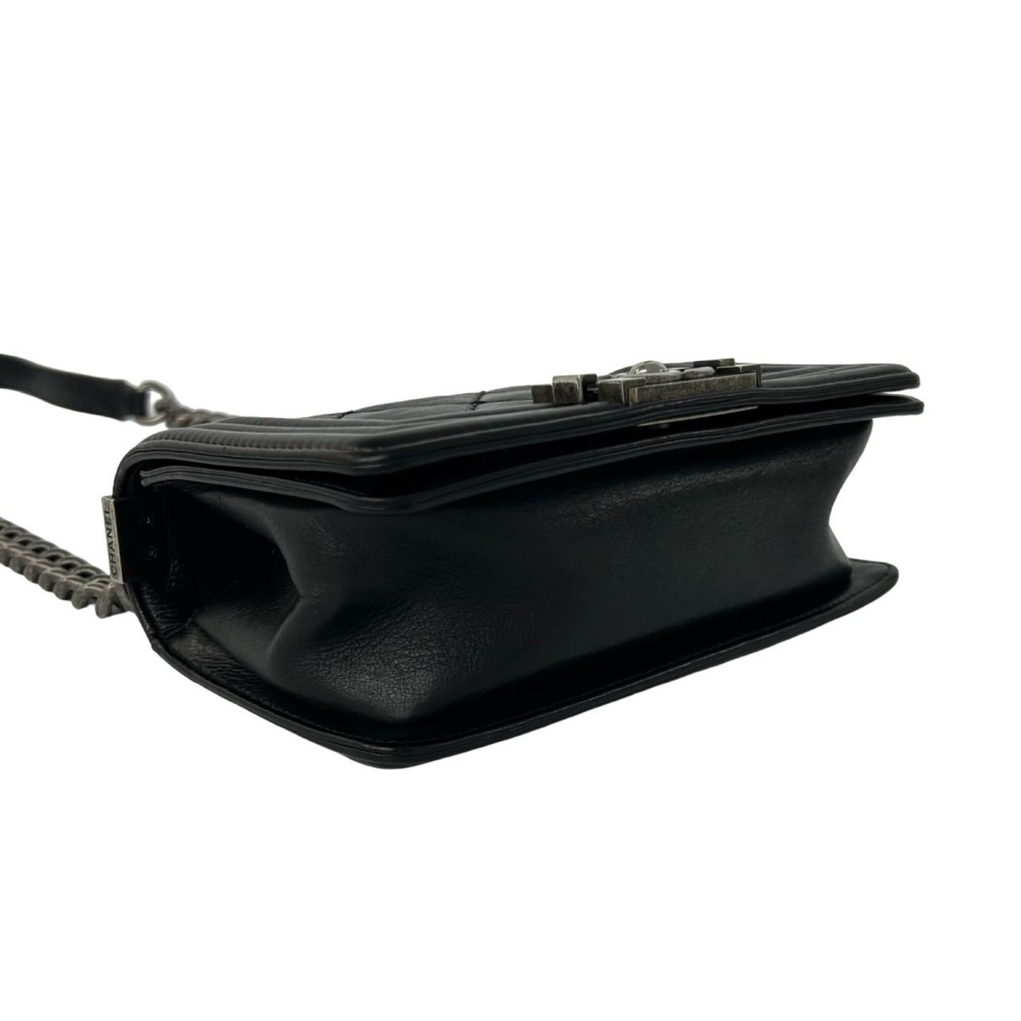 Chanel CHANEL Boy Chanel Coco Mark Calf Leather Mini Shoulder Bag Black 37801 Size ONE SIZE - 7 Thumbnail