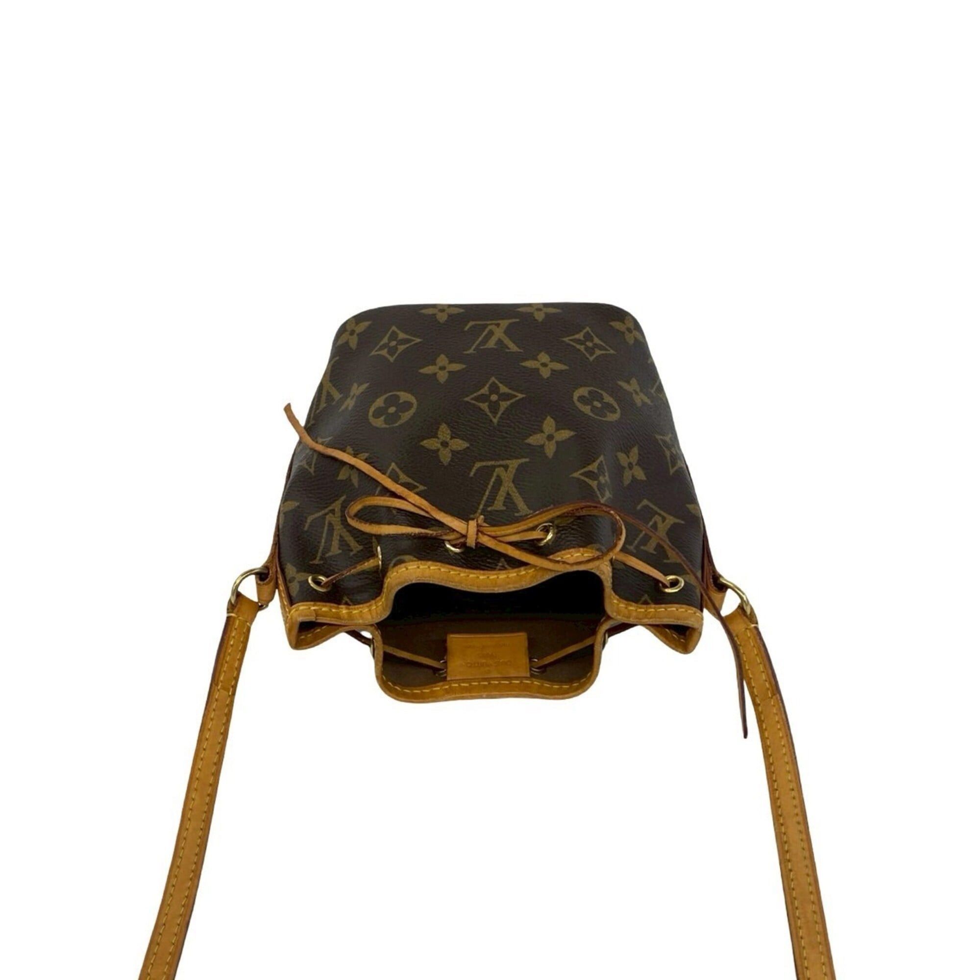 Louis Vuitton LOUIS VUITTON Nano Noé Monogram Logo Pattern Leather Mini Shoulder Bag Pouch Brown 64229 Size ONE SIZE - 4 Thumbnail