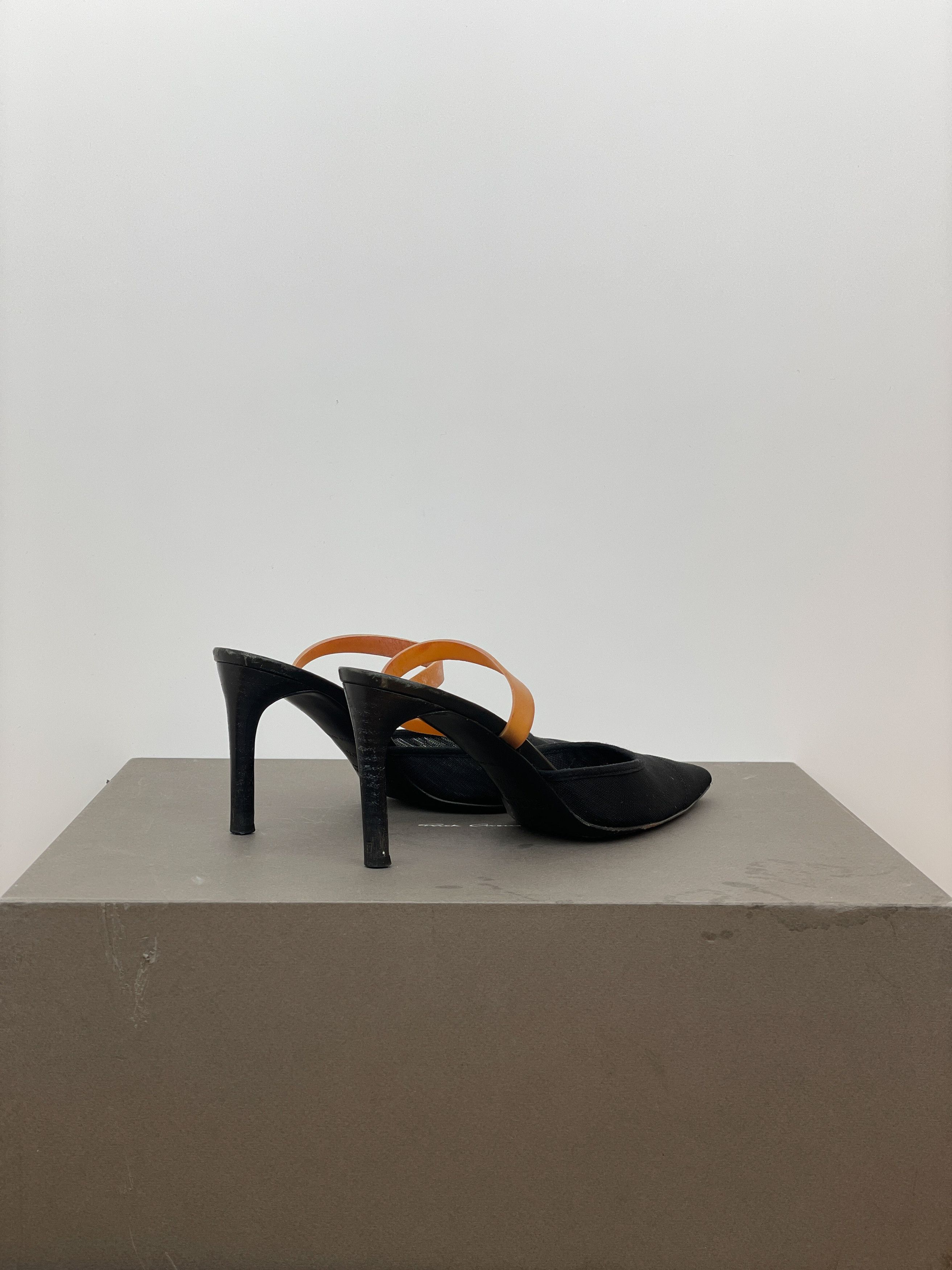 Helmut Lang AW02 Pointed Rubber Band Sandal Heels Size US 5.5 / IT 35.5 - 2 Thumbnail